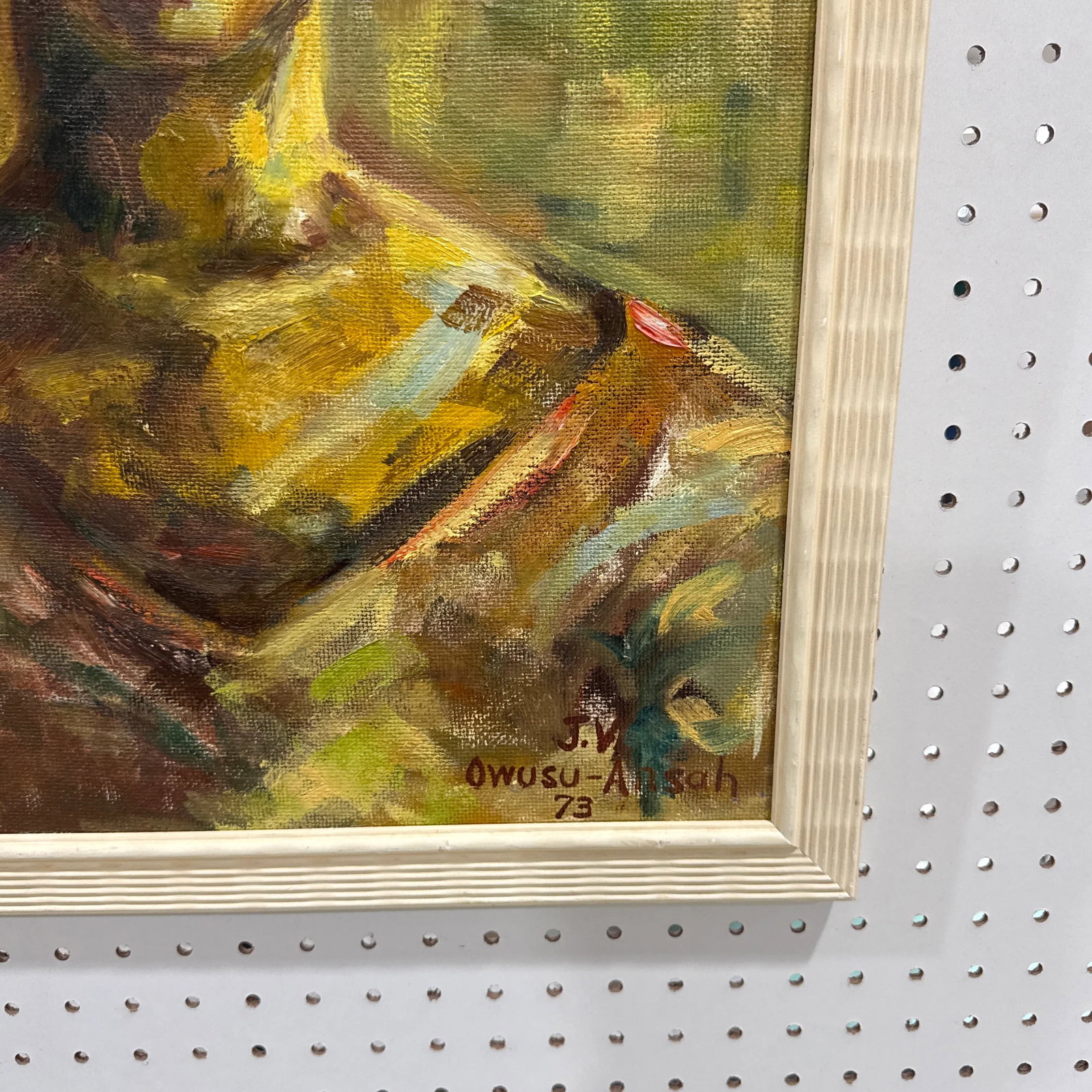 Vintage 1970s Figurative Oil on Board Painting ~Framed and Signed - 4