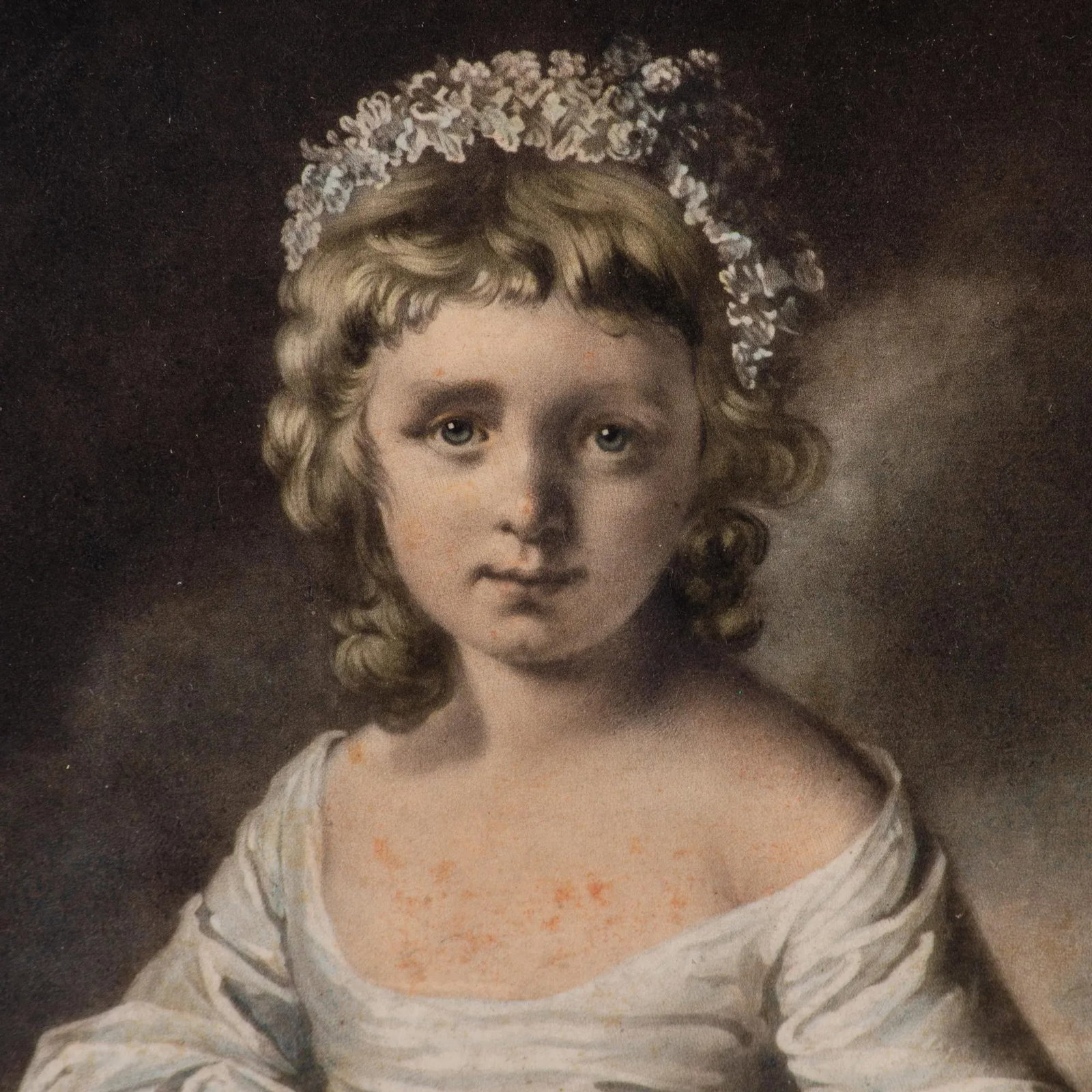 James Watson "Miss Cunliffe With Her Greyhound" Portrait Mezzotint Print, 18th C. - 4