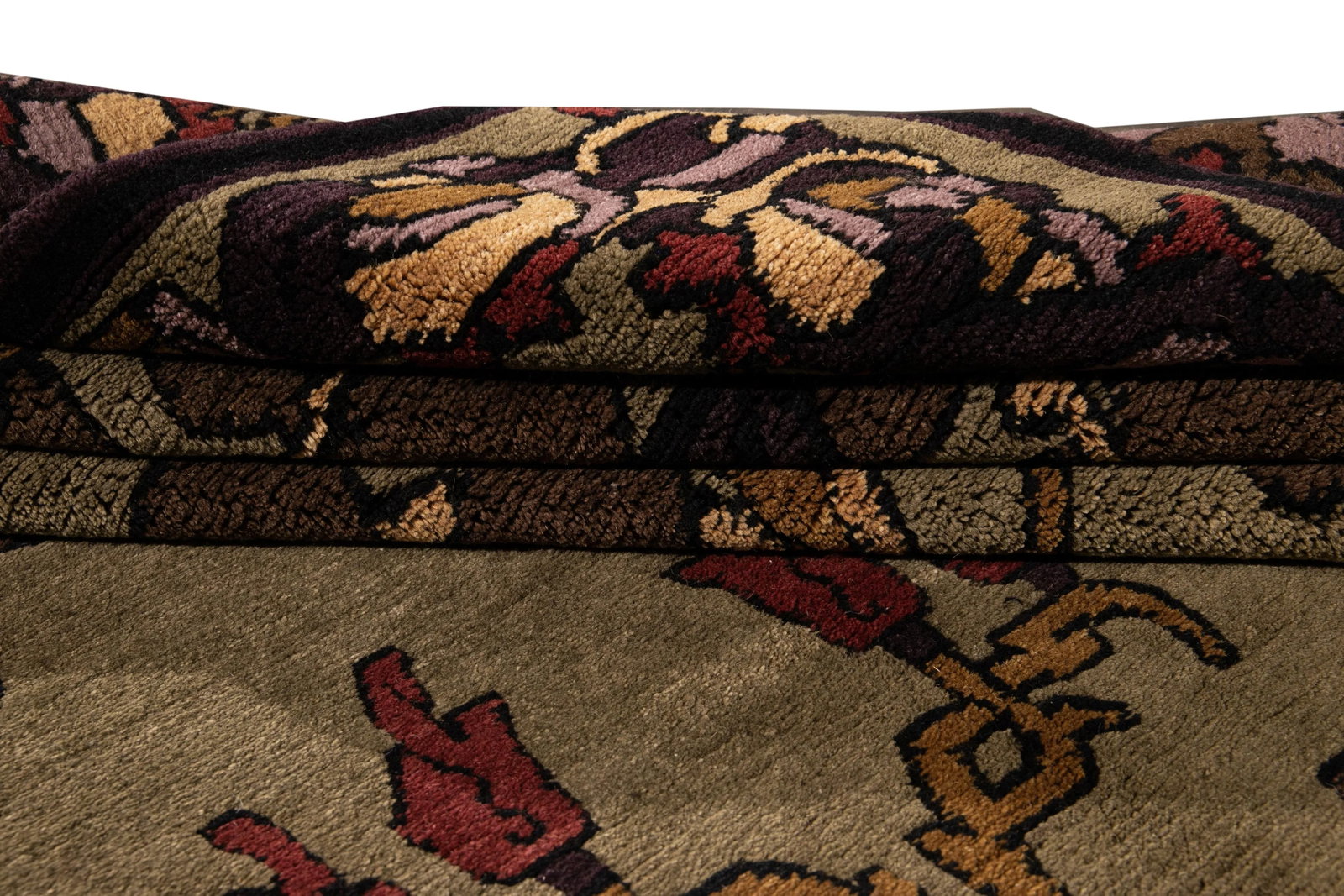 21st Century Modern Arts & Crafts Tibetan Wool Rug - 5