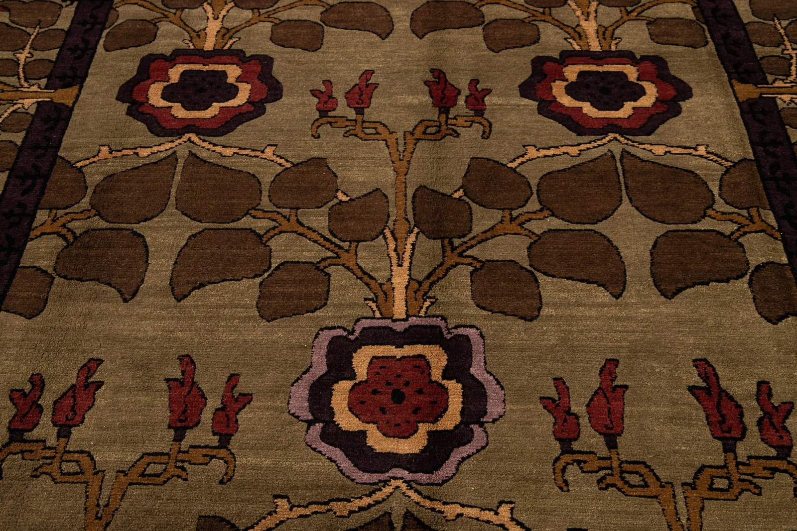 21st Century Modern Arts & Crafts Tibetan Wool Rug - 9