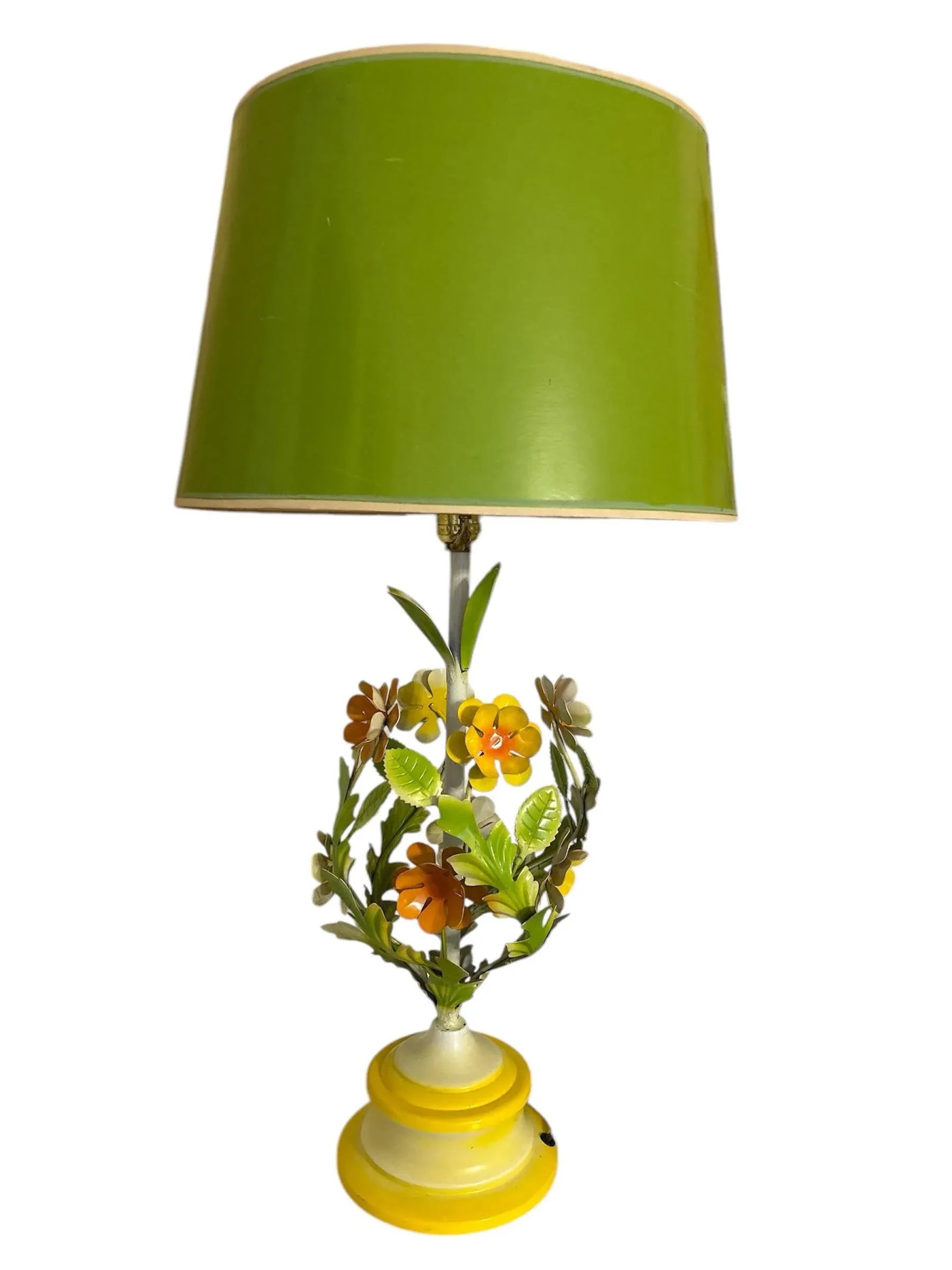 1960's Floral Tole Table Lamp - 6