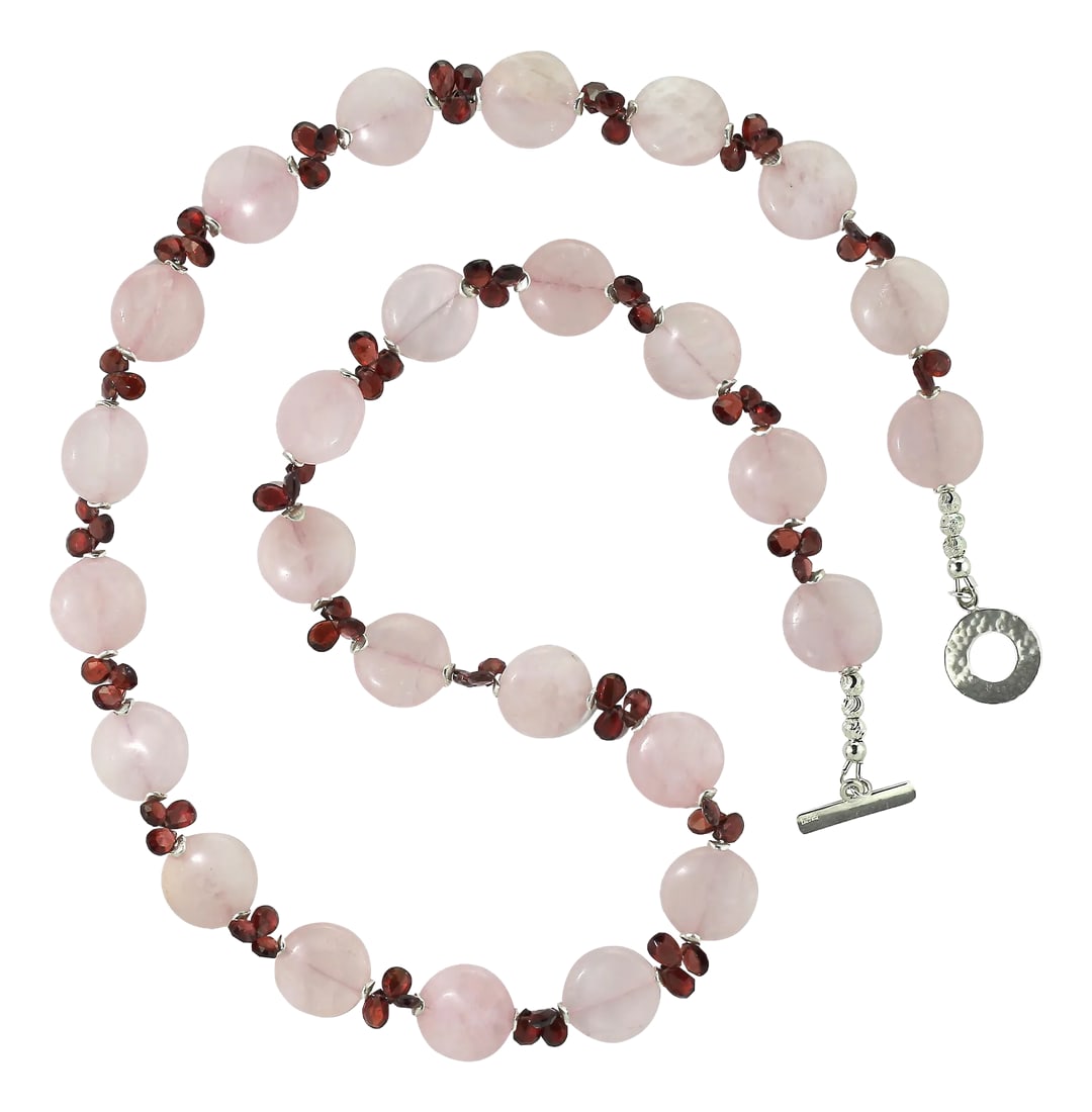 Ajd Unique Garnet and Rose Quartz Necklace (1 of 7)