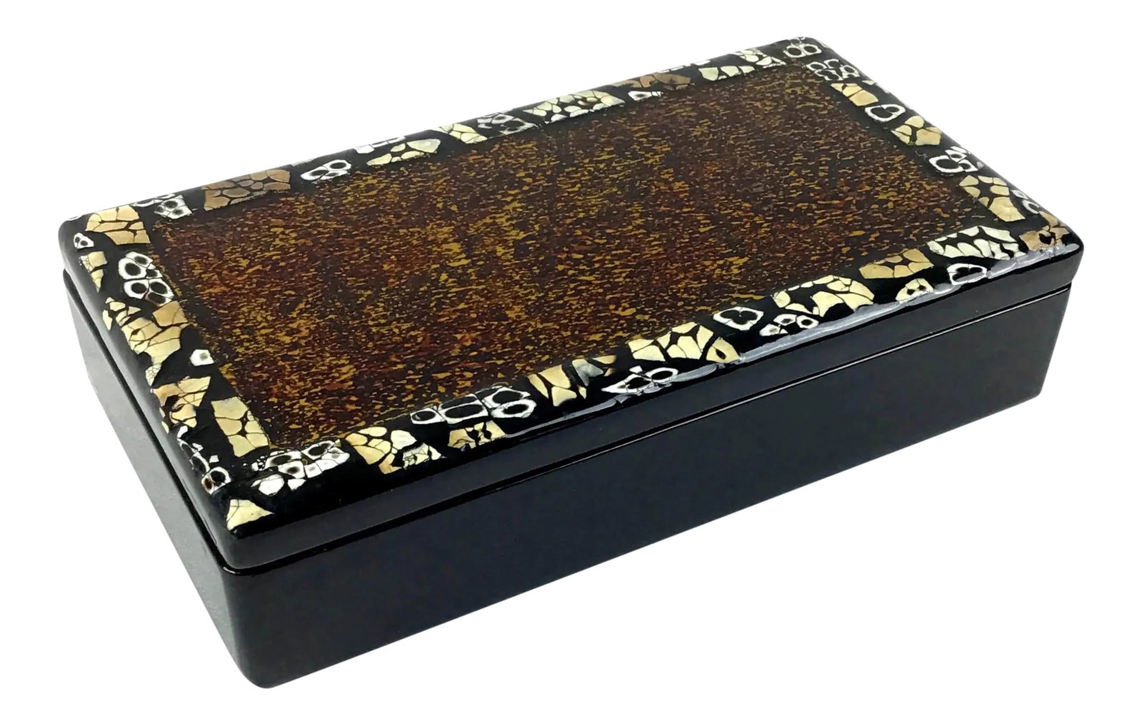 Vintage Artisan Lacquered Covered Box by Artex Saigon: Made by Artex Saigon for Maitland Smith, this beautiful box will turn heads. Artex Saigon has been producing very high quality lacquerware since the 70's. This box is from the 90's. Yes it has some