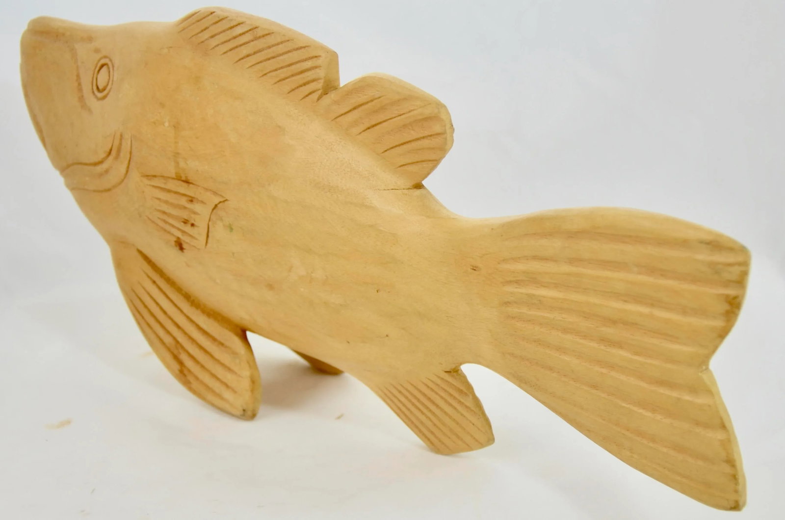 Artisan Carved Wood Fish Figurine - 3