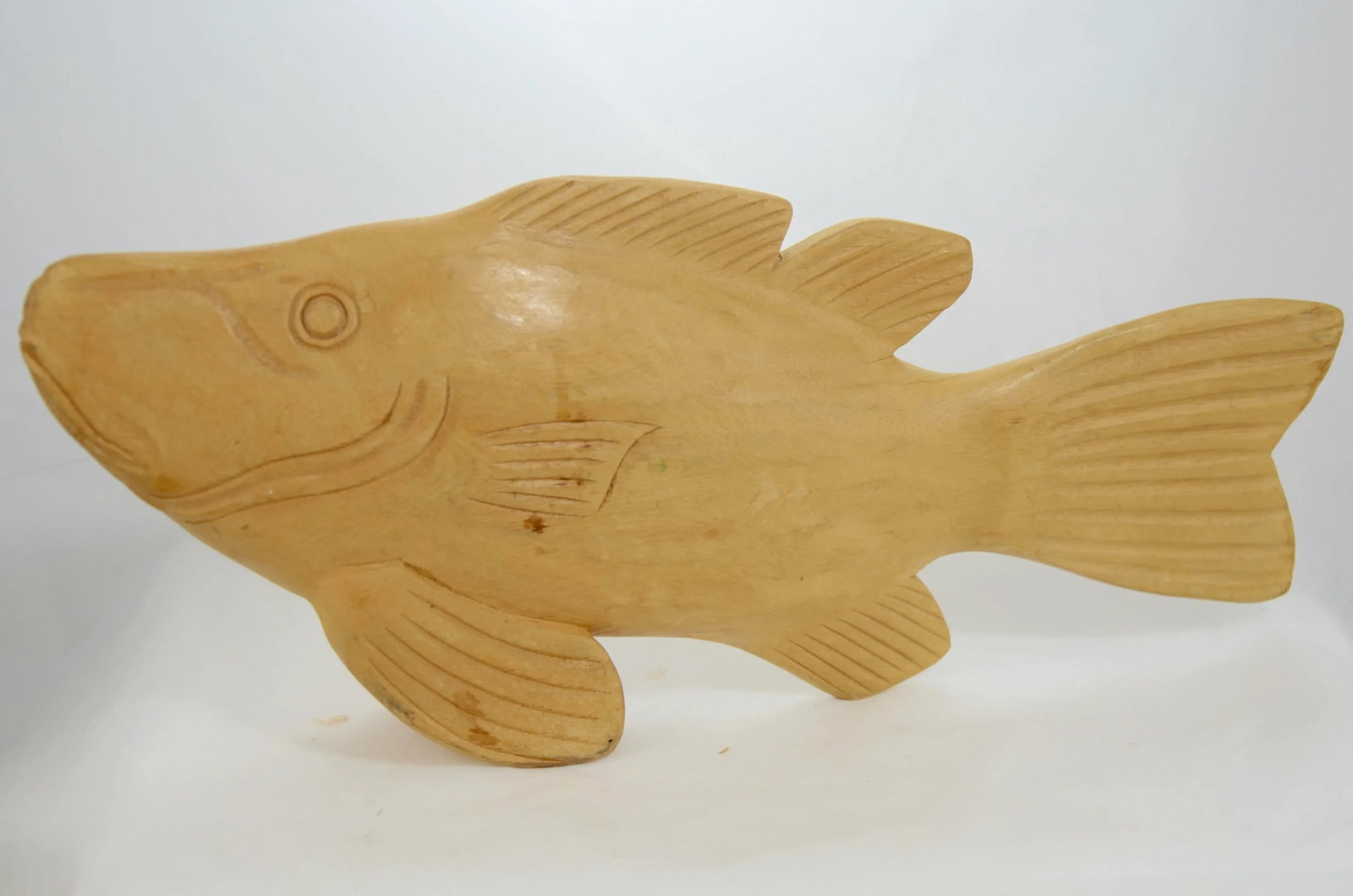 Artisan Carved Wood Fish Figurine - 4
