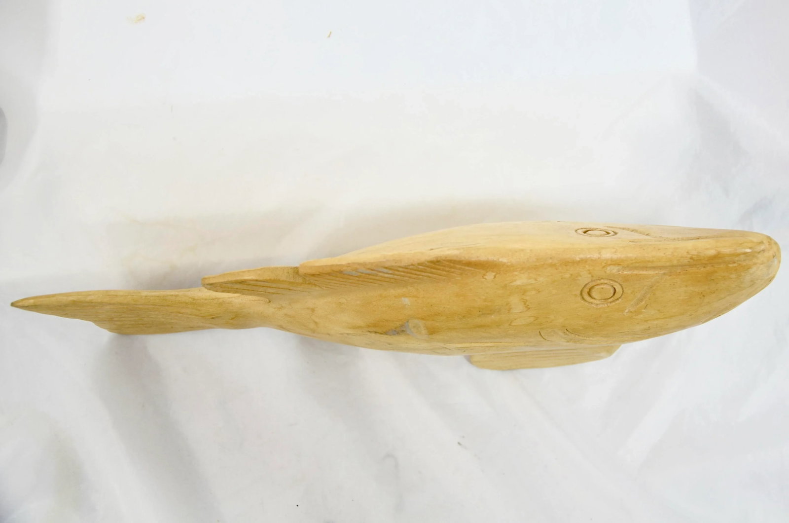 Artisan Carved Wood Fish Figurine - 6