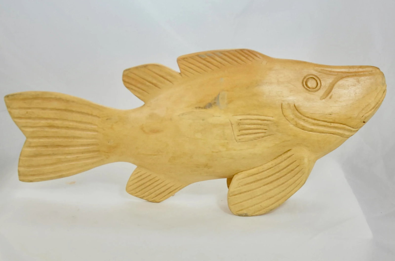 Artisan Carved Wood Fish Figurine - 8