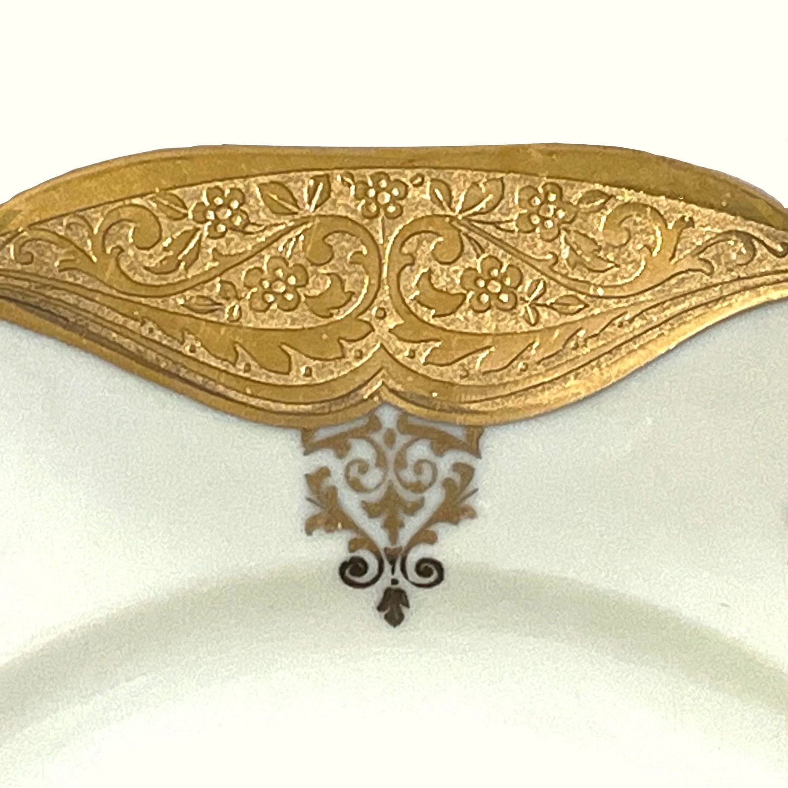 1940's Gold Encrusted Medallion Service Plate Pair by H & C Schlaggenwald - 2