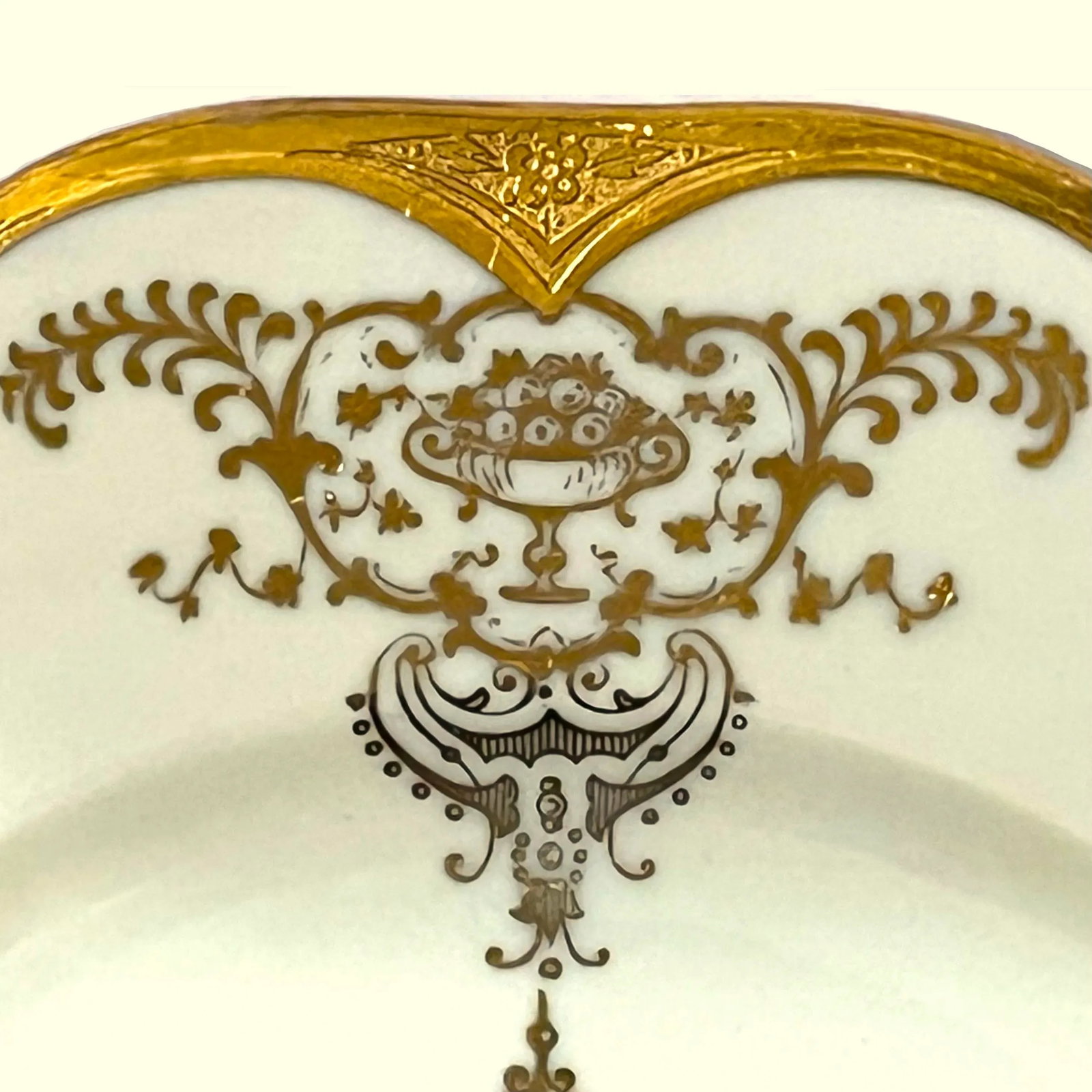 1940's Gold Encrusted Medallion Service Plate Pair by H & C Schlaggenwald - 6