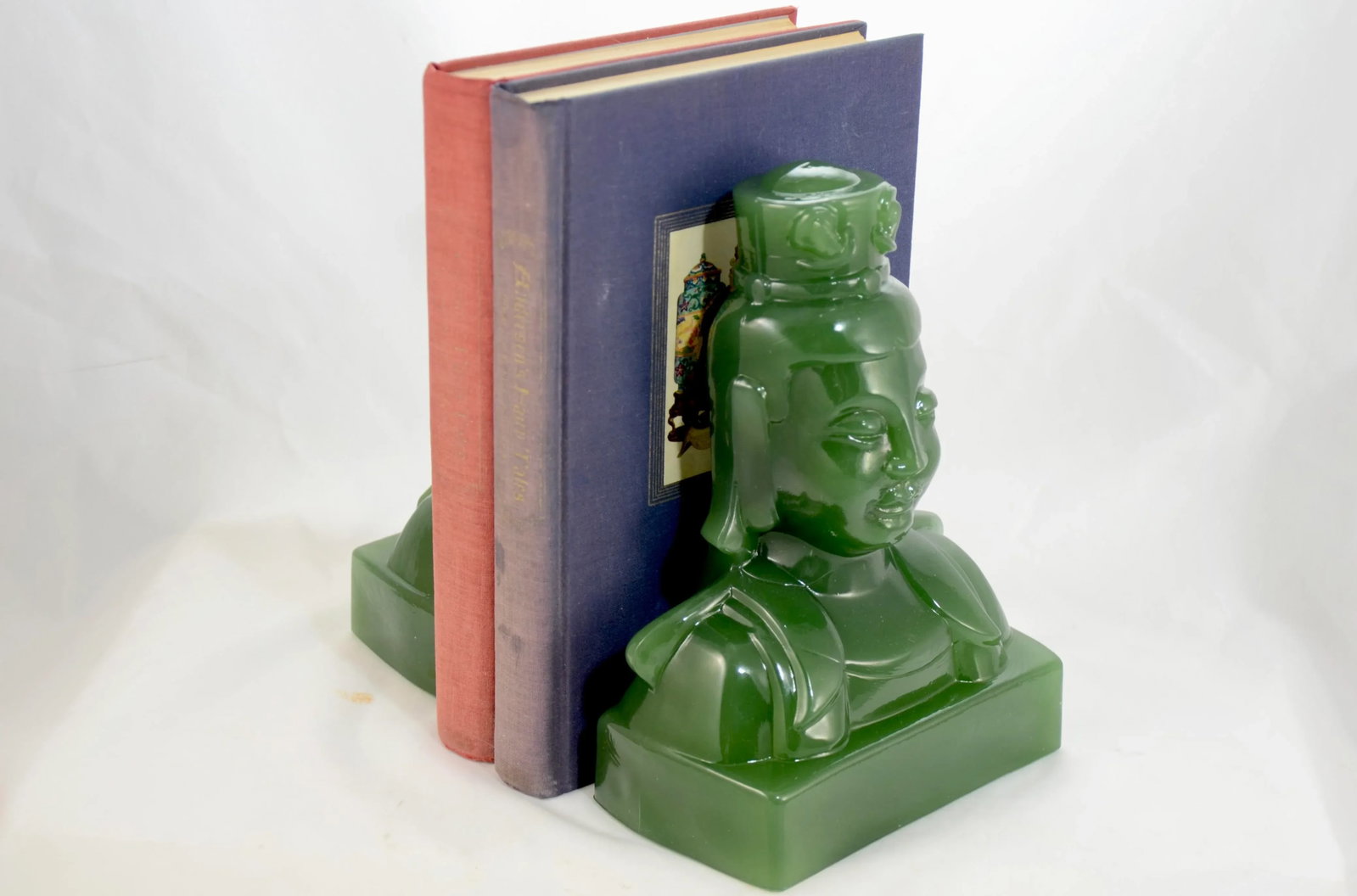 Mid 20th Century Jade Glass Imperial Bookends-a Pair - 3