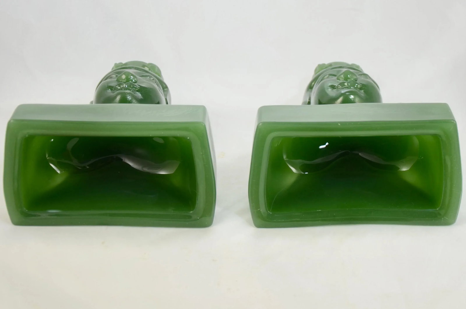 Mid 20th Century Jade Glass Imperial Bookends-a Pair - 7