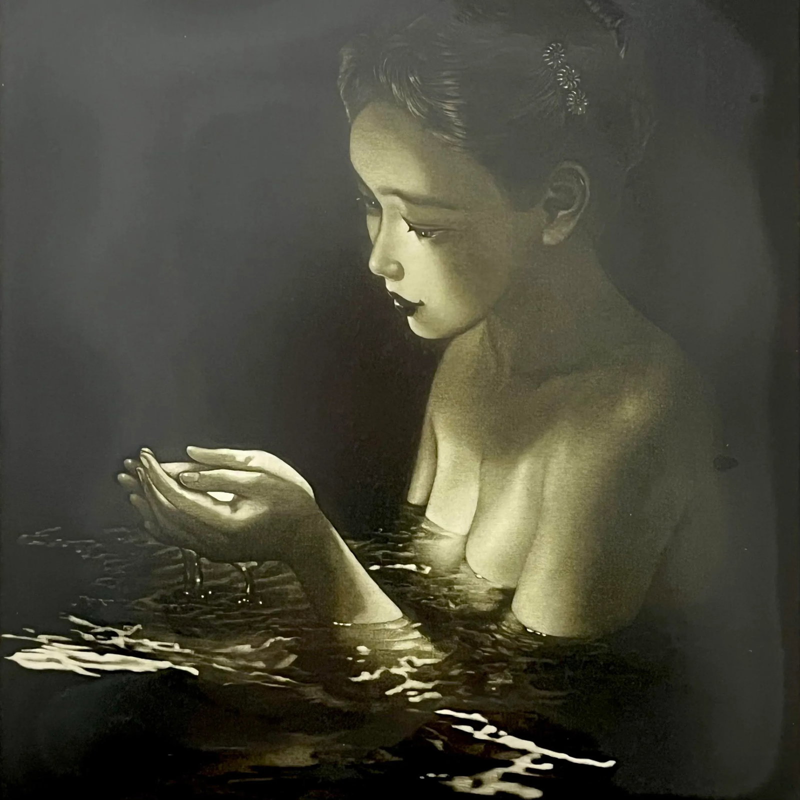 Takahashi Ushio "Sound of Water" 1997 Japanese Mezzotint - 2