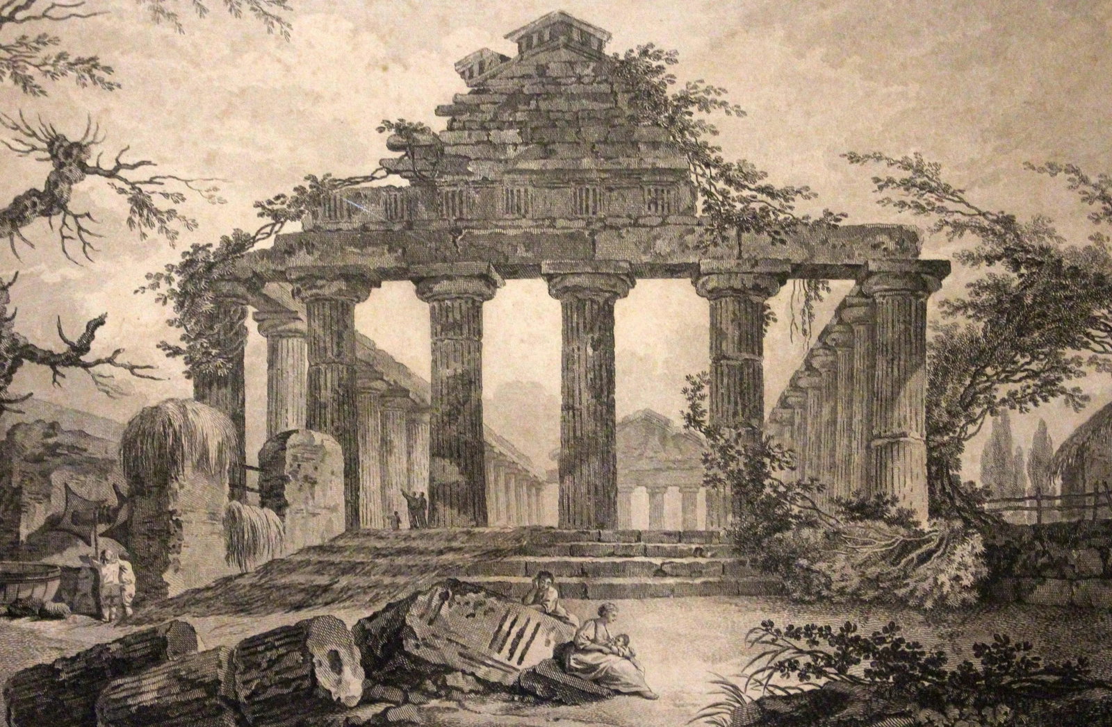 Late 18th Century French Print "Temple Herastyle Periptere De Pestum" - 6