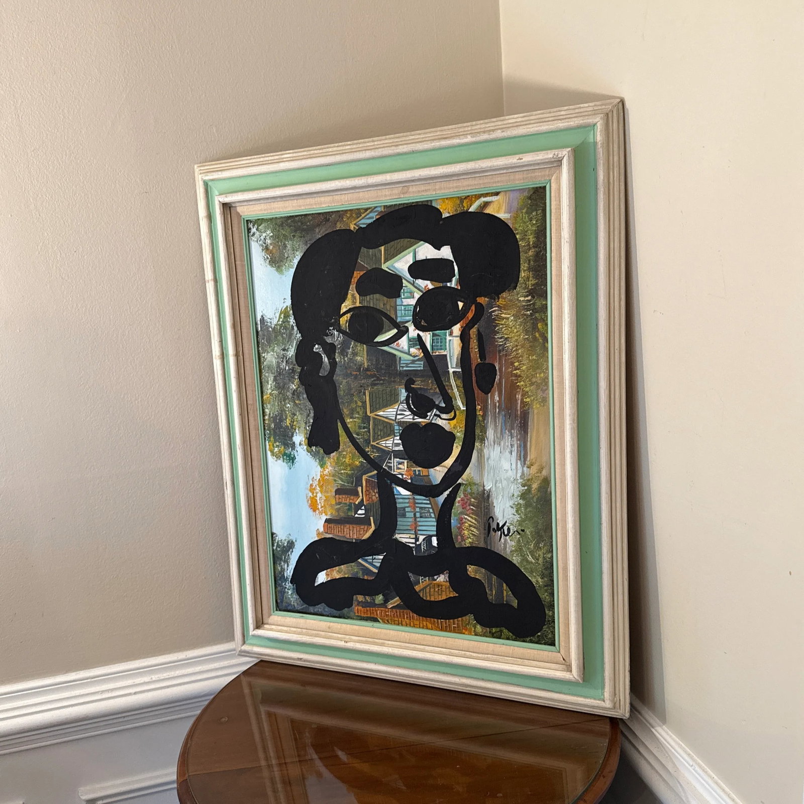1970s Vintage Abstract Portraiture, Painting by Peter Robert Keil, Framed - 10