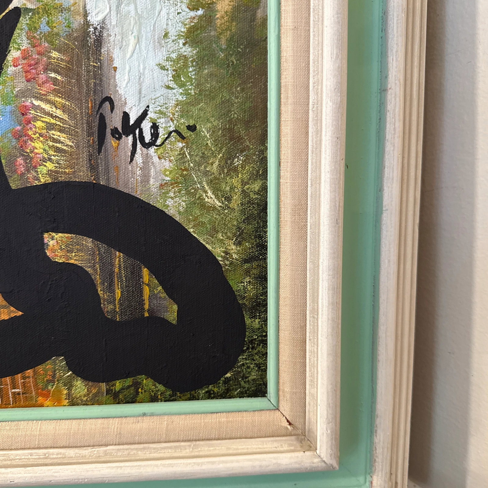1970s Vintage Abstract Portraiture, Painting by Peter Robert Keil, Framed - 4