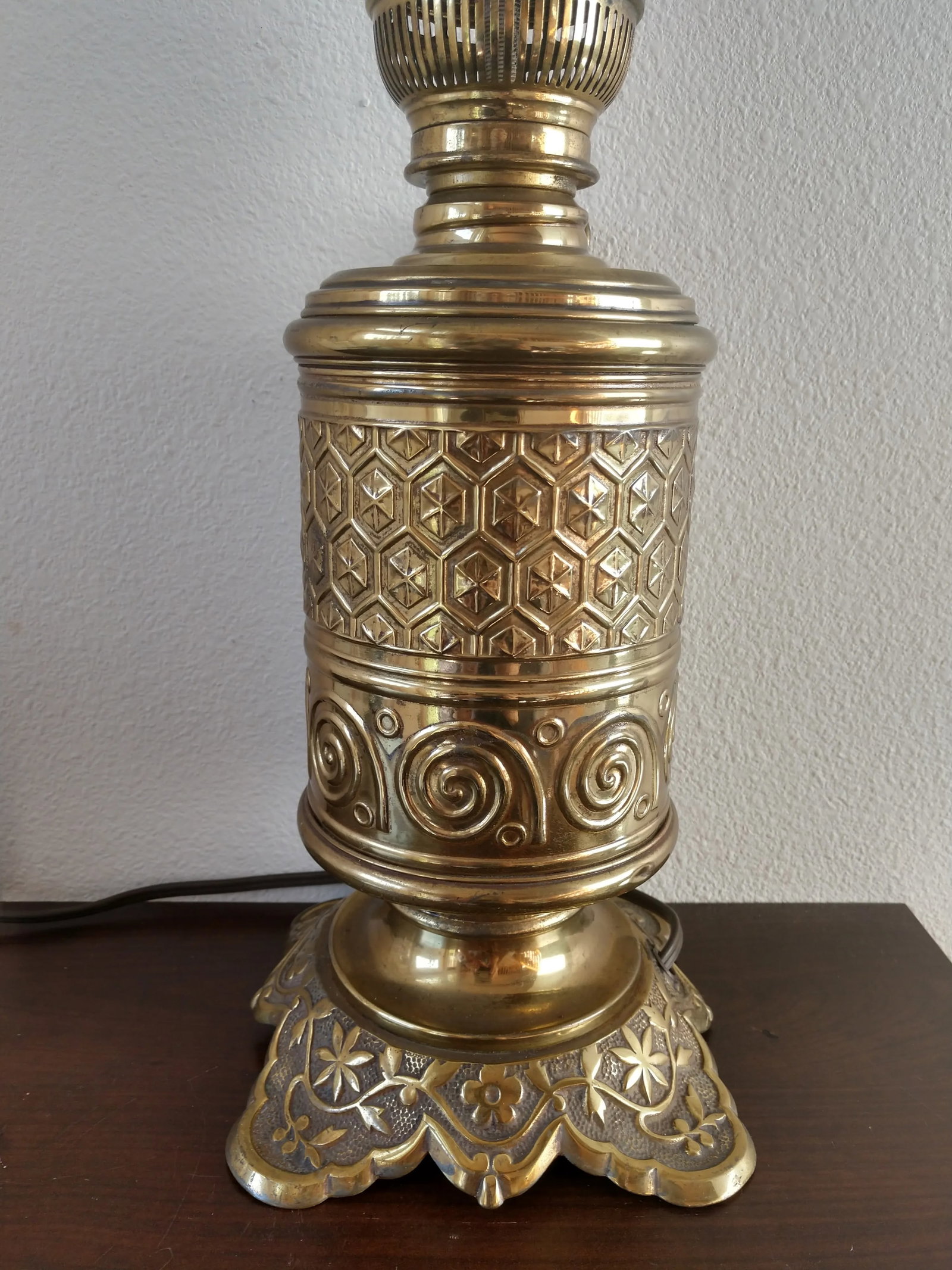 Vintage European Brass Electrified Oil Lantern - 2
