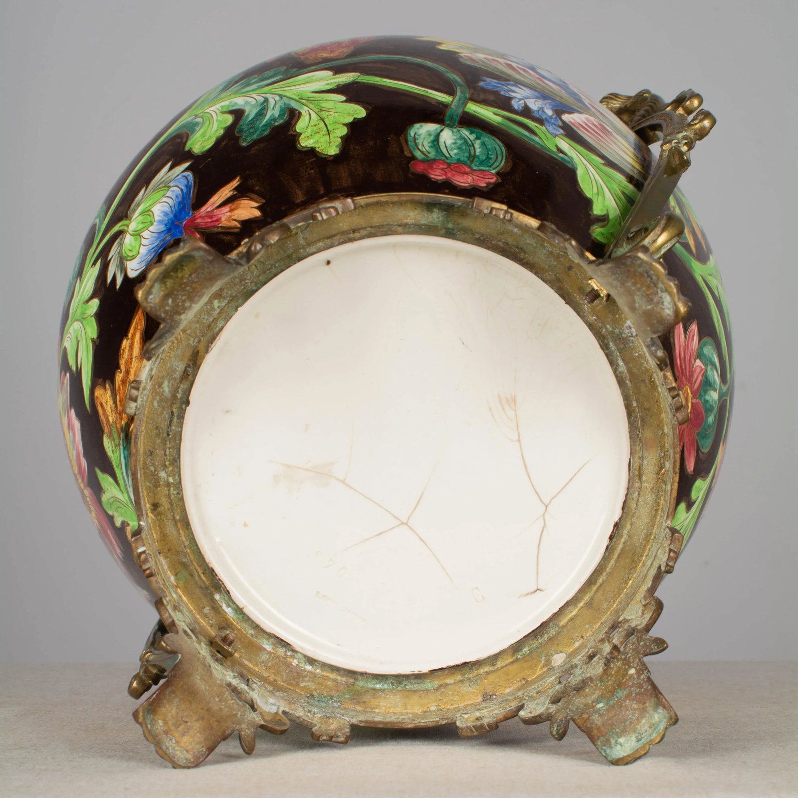 French Art Nouveau Longchamp Bronze Mounted Ceramic Planter - 8