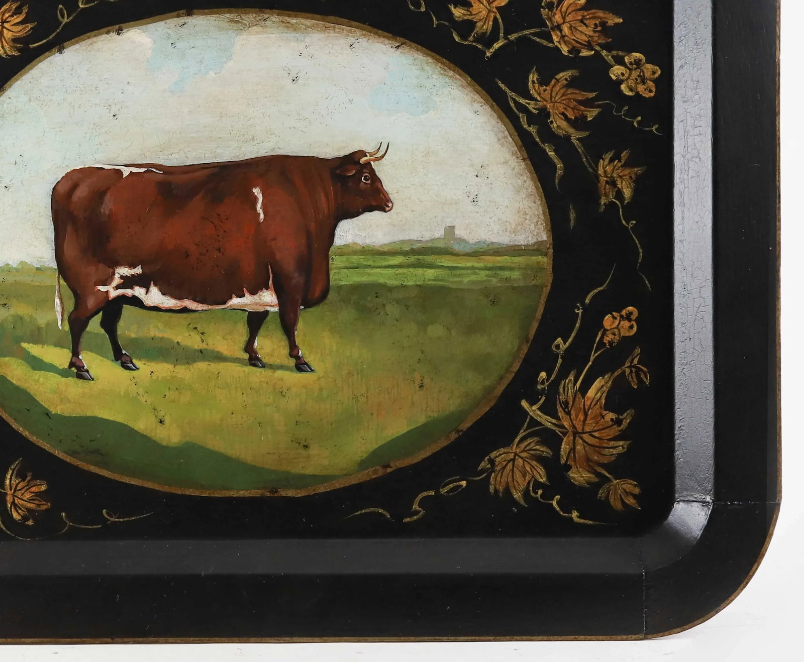 Vintage Farm Animal Tray Depicting Rural Cow/Tray - 6