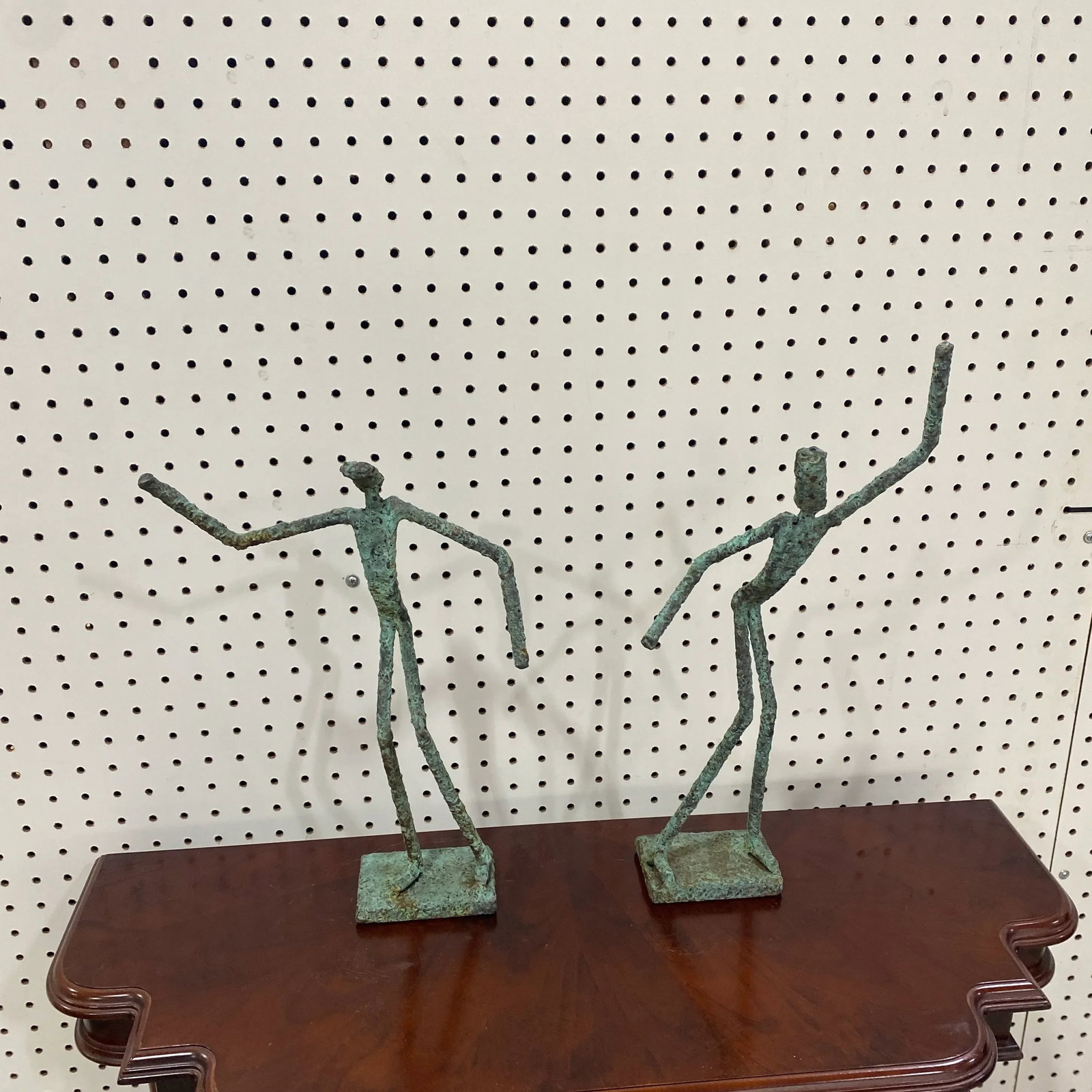 Late 20th Century Bronze Artist Made Brutalist Style Sculptures- a Pair - 6