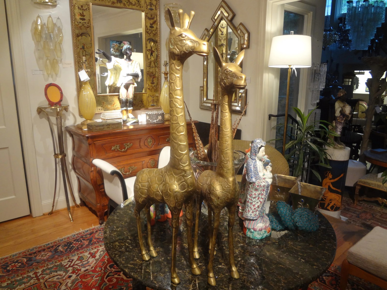 1960s Hollywood Regency Brass Giraffes- a Pair - 2