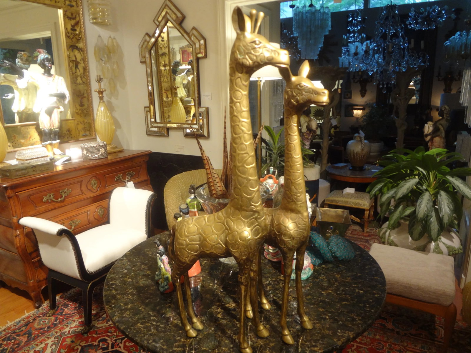 1960s Hollywood Regency Brass Giraffes- a Pair - 3