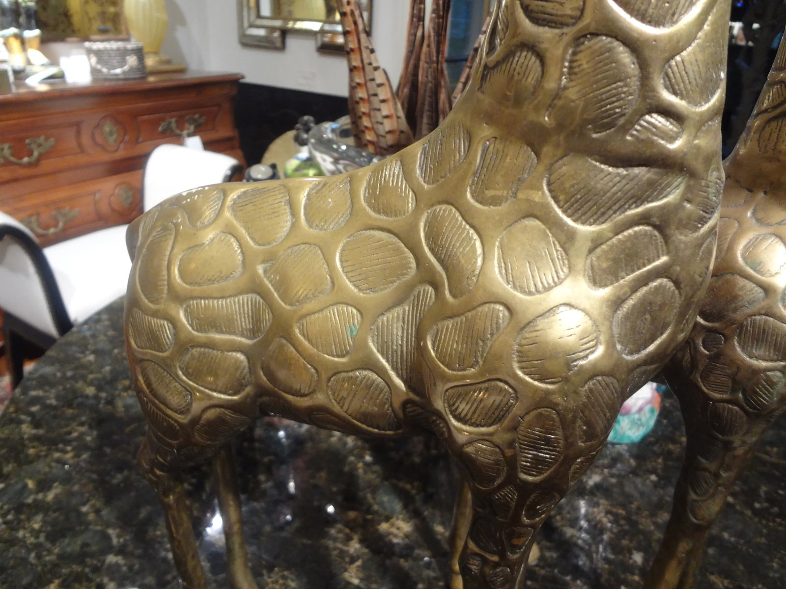 1960s Hollywood Regency Brass Giraffes- a Pair - 5