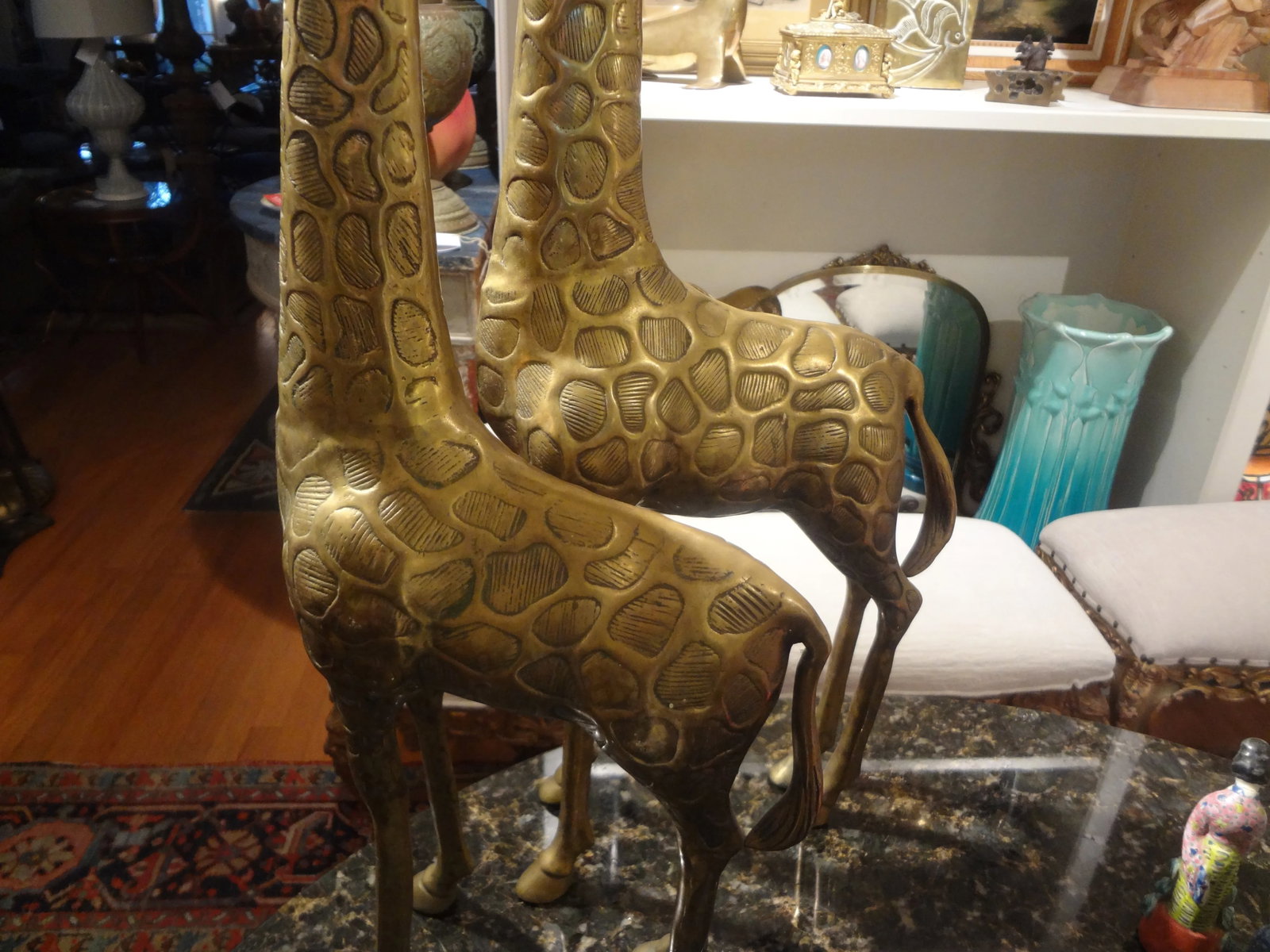 1960s Hollywood Regency Brass Giraffes- a Pair - 7