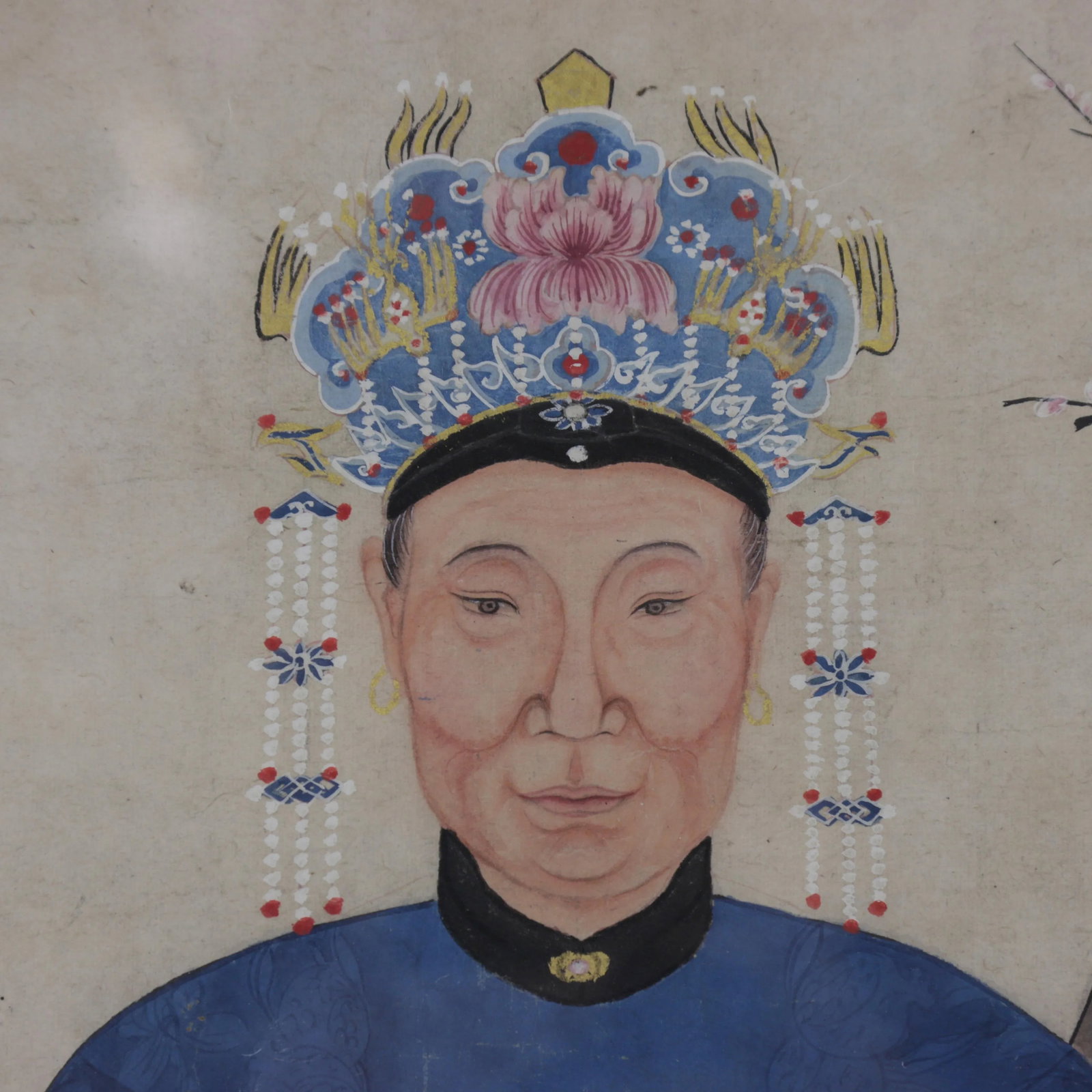 Large Framed Mid-Qing Dynasty Chinese Meticulous Ancestor Portraits Painting - 2