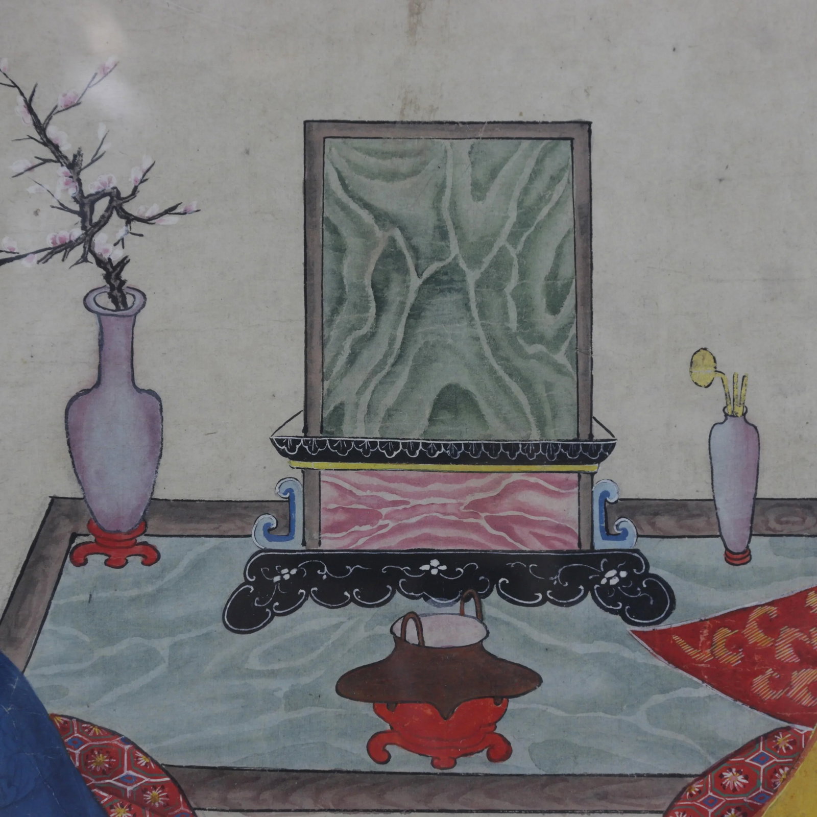 Large Framed Mid-Qing Dynasty Chinese Meticulous Ancestor Portraits Painting - 6