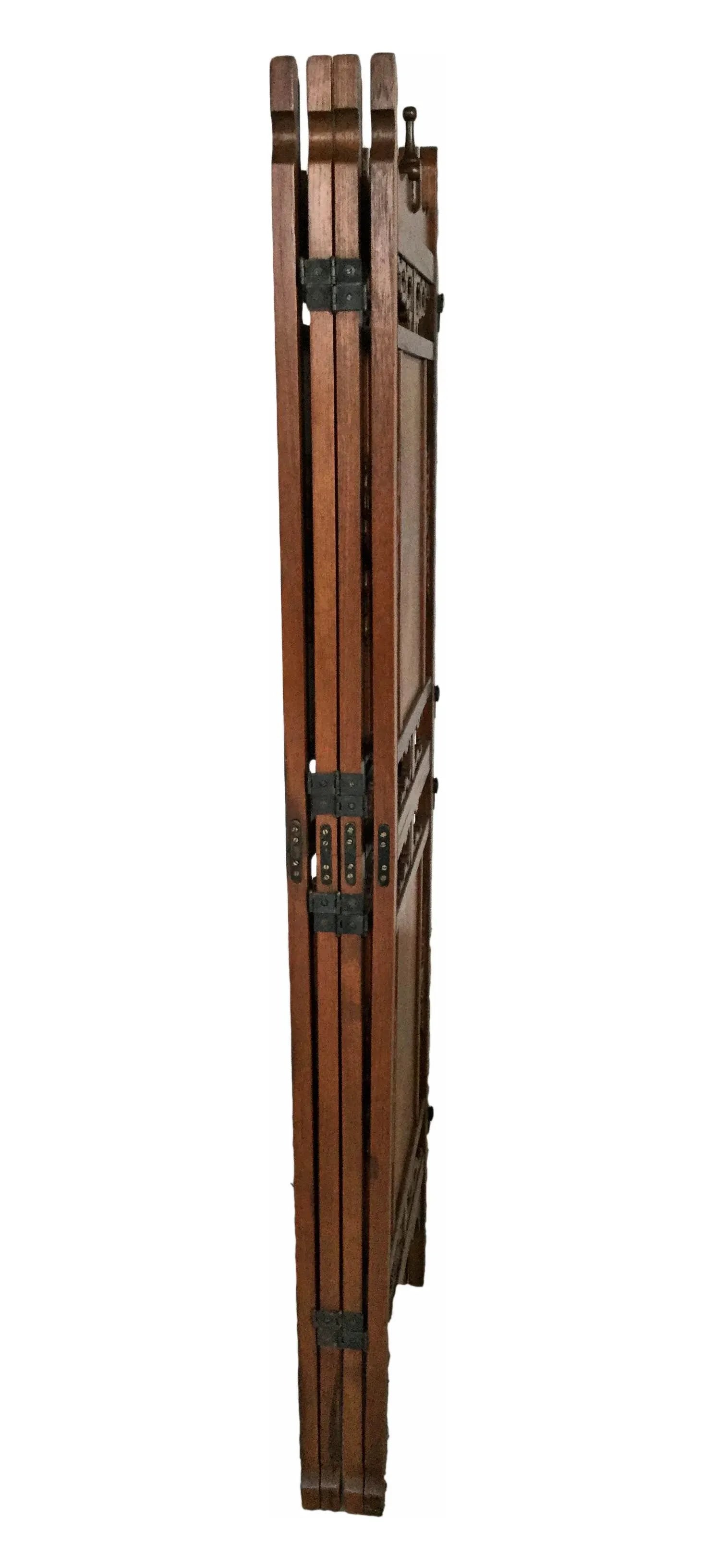 1970s Vintage Hand Carved Rosewood Shoji Screen Room Divider - 11