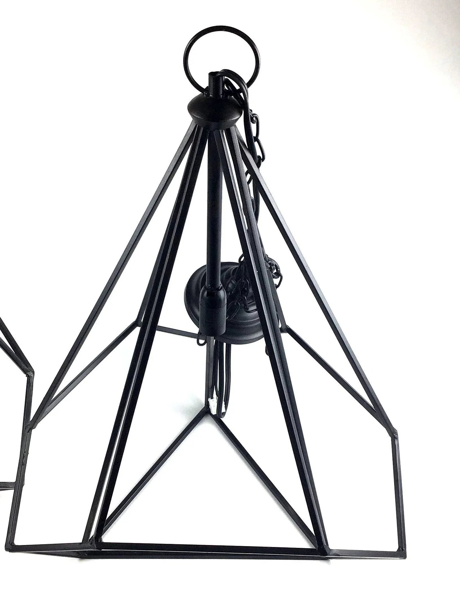 Black Modern Hanging Ceiling Chandeliers - a Pair - 2