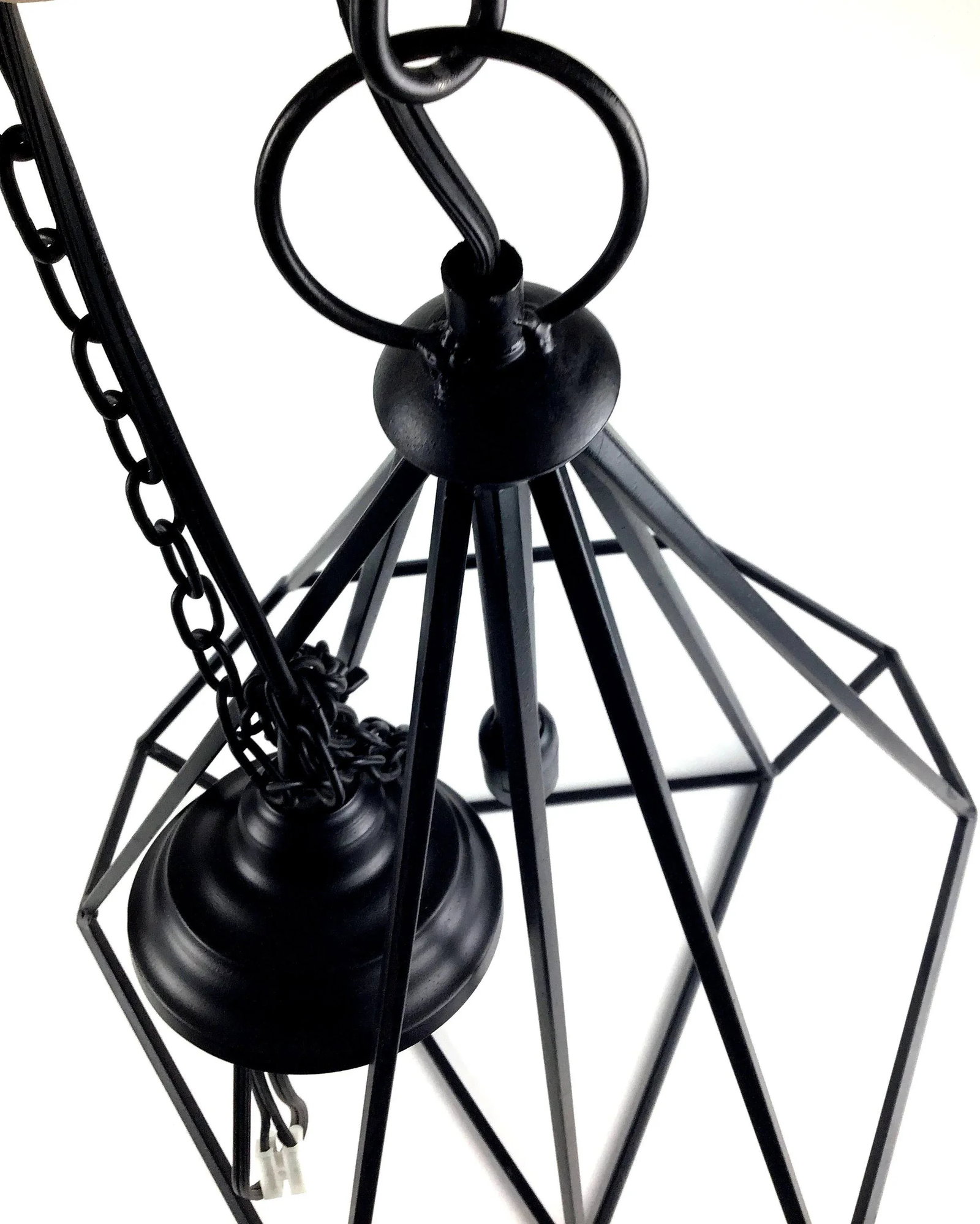 Black Modern Hanging Ceiling Chandeliers - a Pair - 9