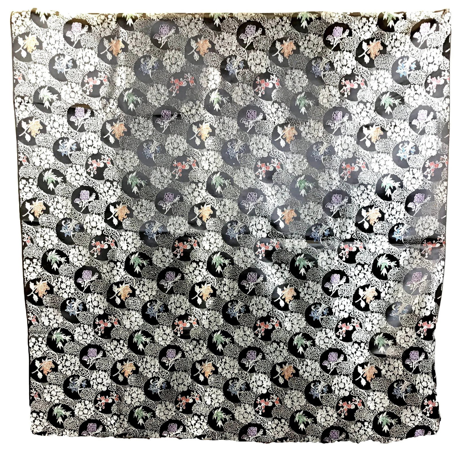 Silk Rayon Double Jacquard Upholstery Fabric: This beauty is one of many textile pieces in our collection of designer fabrics. Purchased in China during the 90's you hardly find anything like this in this day and age. The colors and weaving