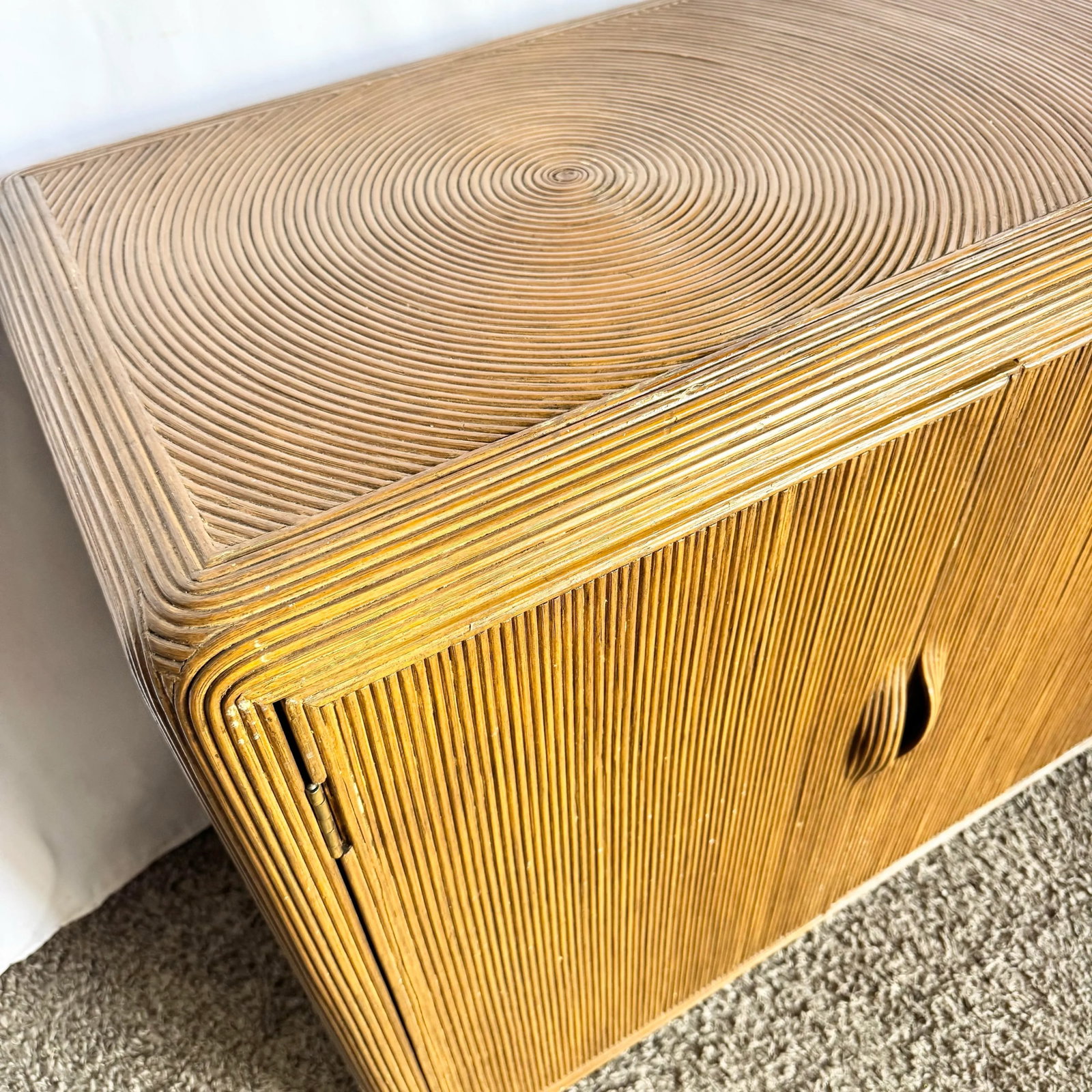 Boho Chic Swirl Pencil Reed Sideboard/Cabinet - 8