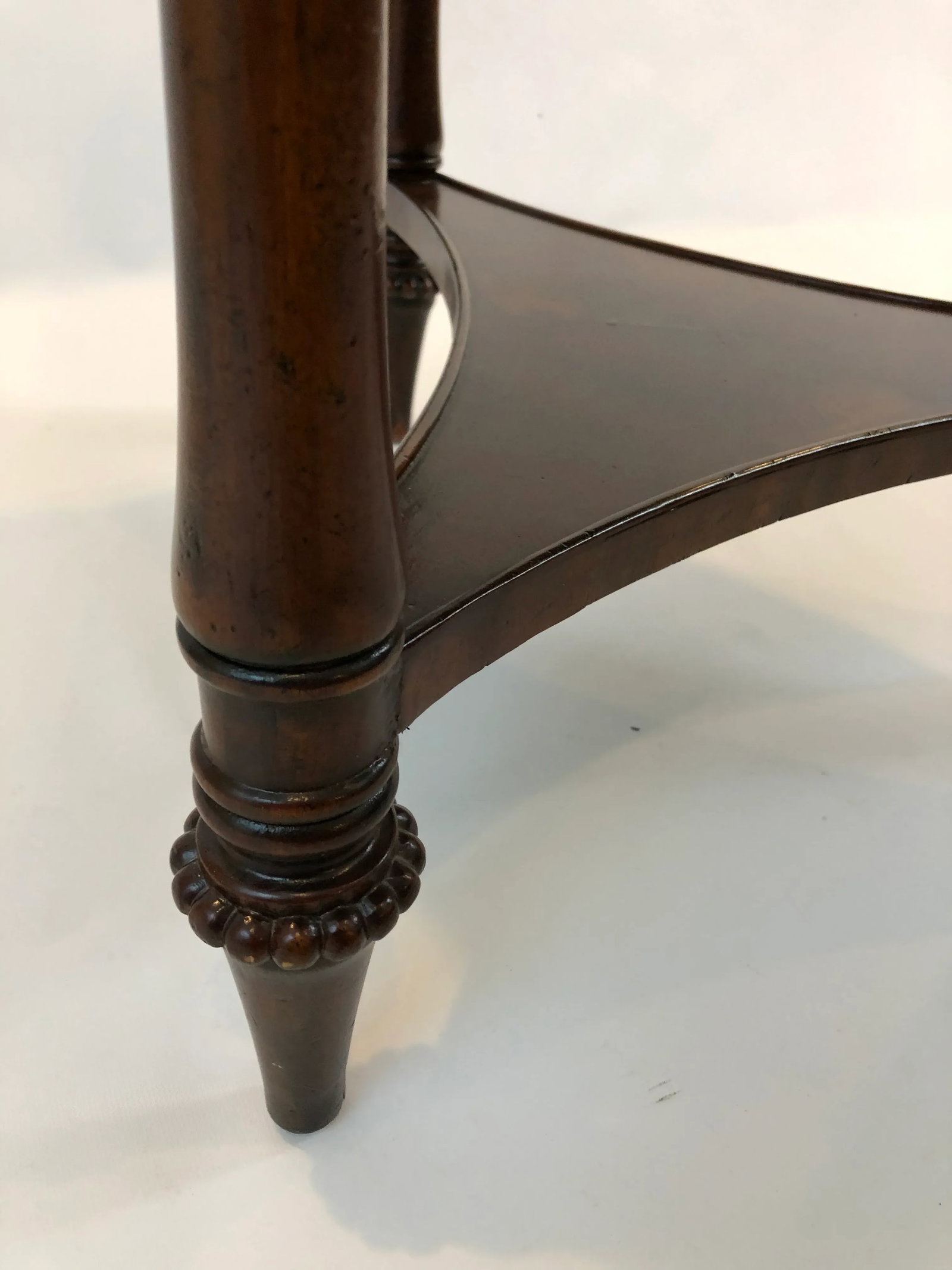 Maitland Smith 3 Drawer Round Side Table With Faux Marble Top - 9