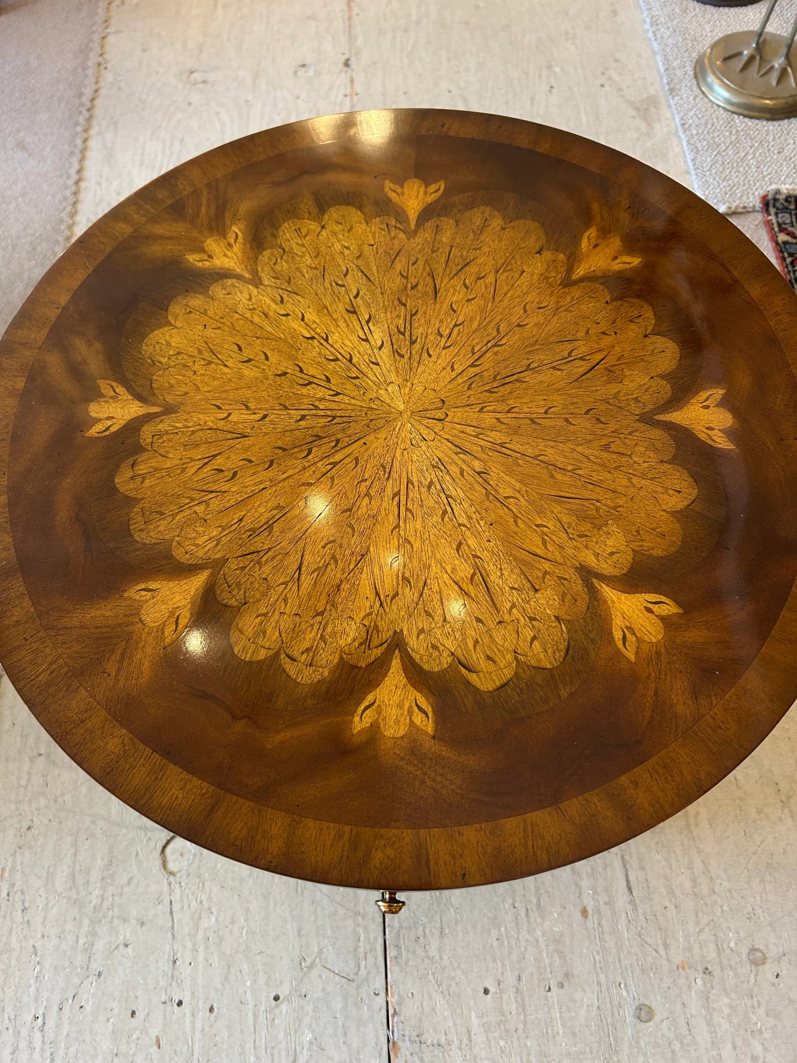 Maitland Smith Round End Table With Single Drawer - 12