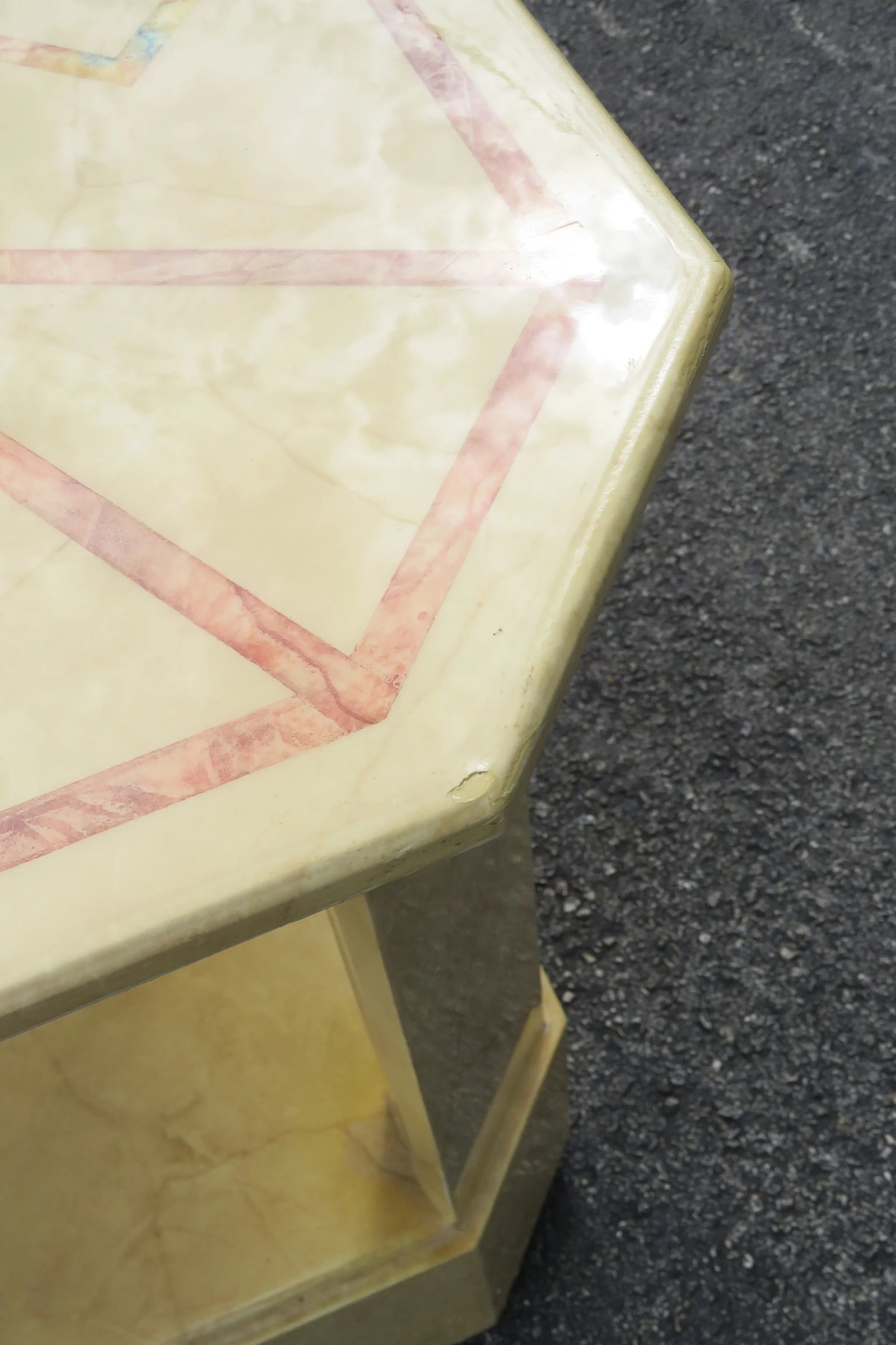 Mid Century Modern Painted Marbleized Side End Tables by Baker - Pair - 10