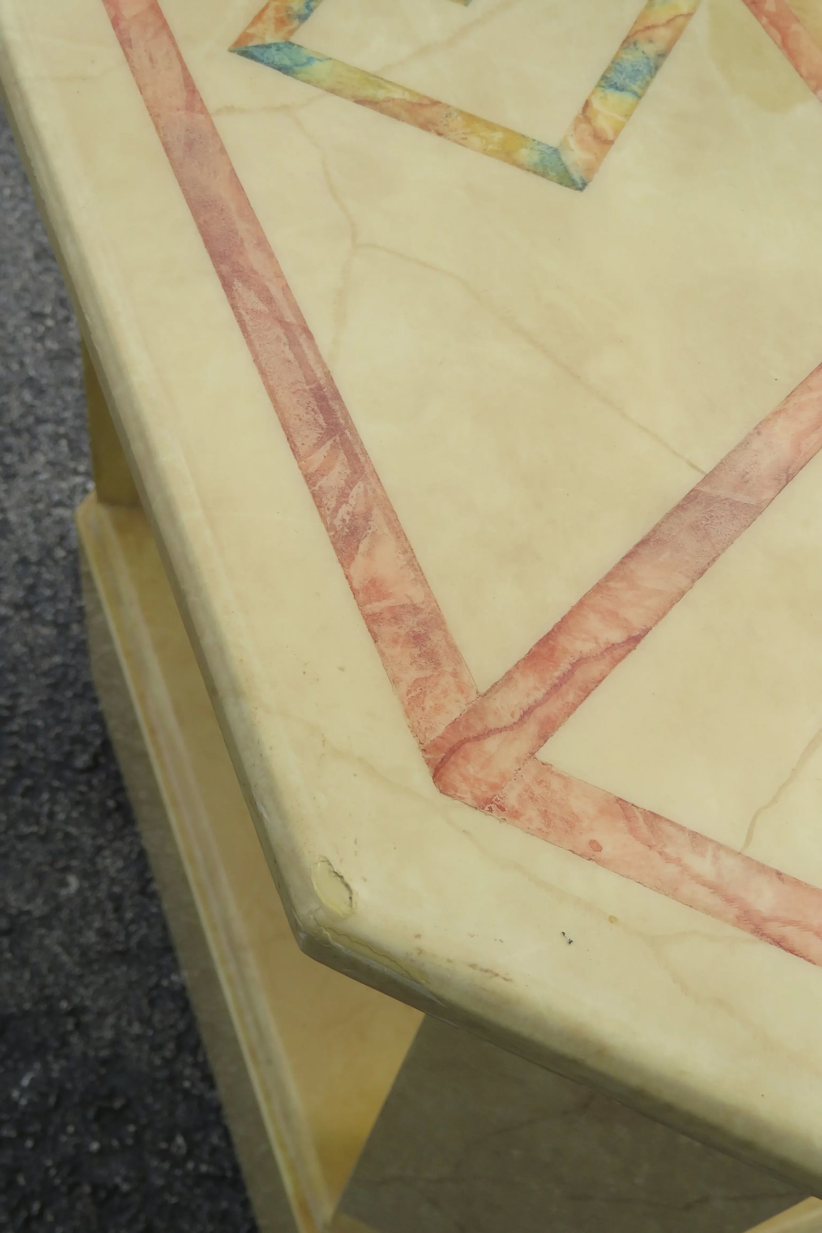 Mid Century Modern Painted Marbleized Side End Tables by Baker - Pair - 4