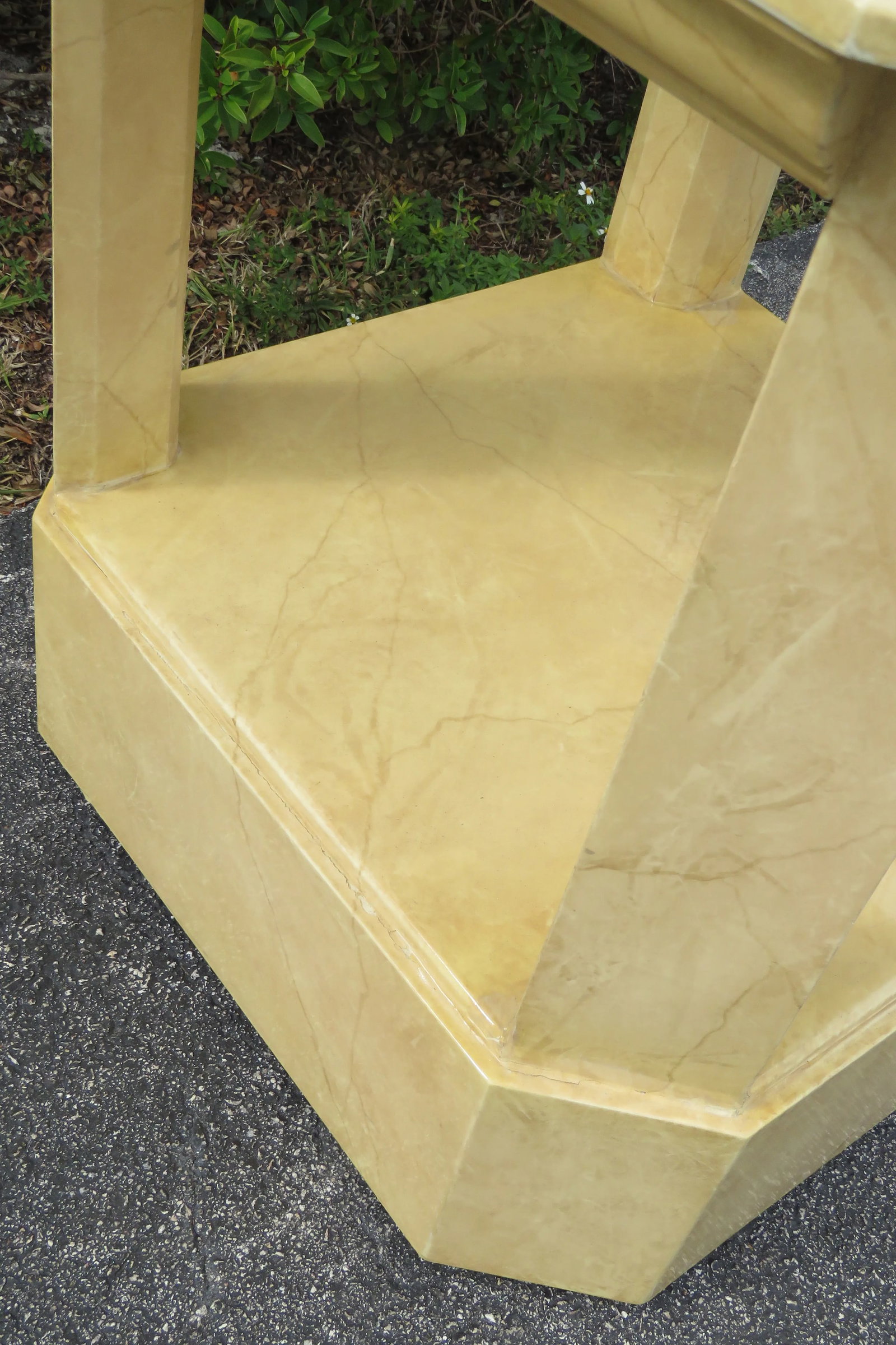 Mid Century Modern Painted Marbleized Side End Tables by Baker - Pair - 8