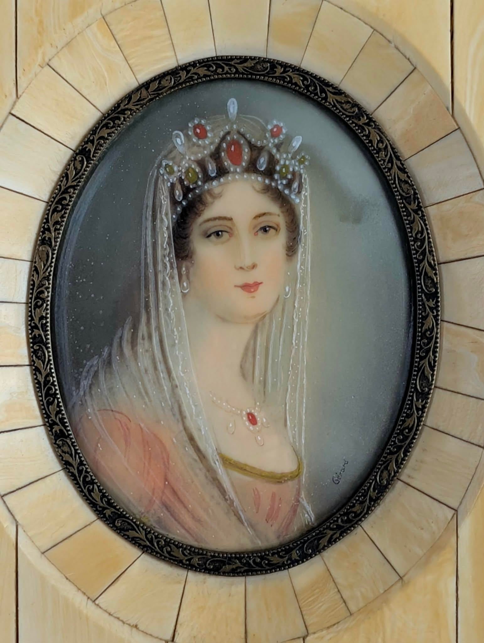 Napoleon and Josephine Portrait Miniatures, Late 19th Century - Set of 2 - 2