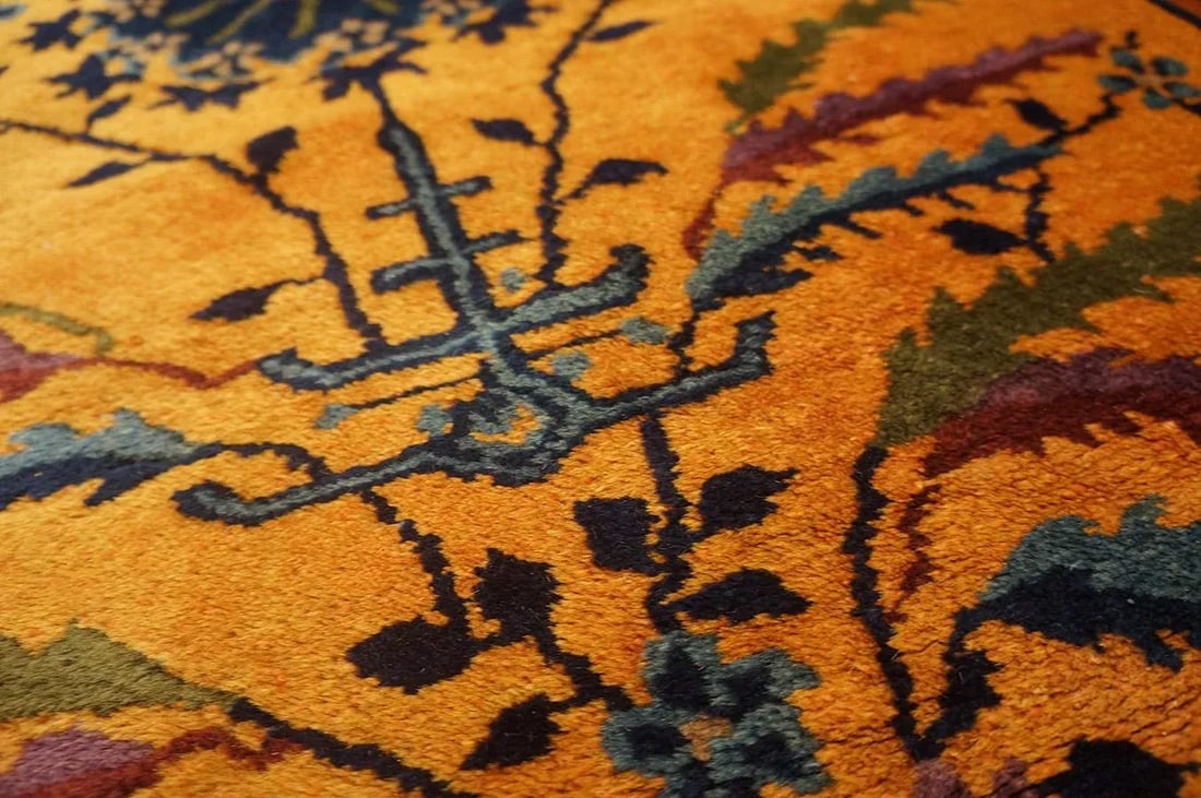 1920s Goldenord Floral Antique Chinese Art Deco Carpet 3'' X 5'6'' Knotted Wool Rug - 8