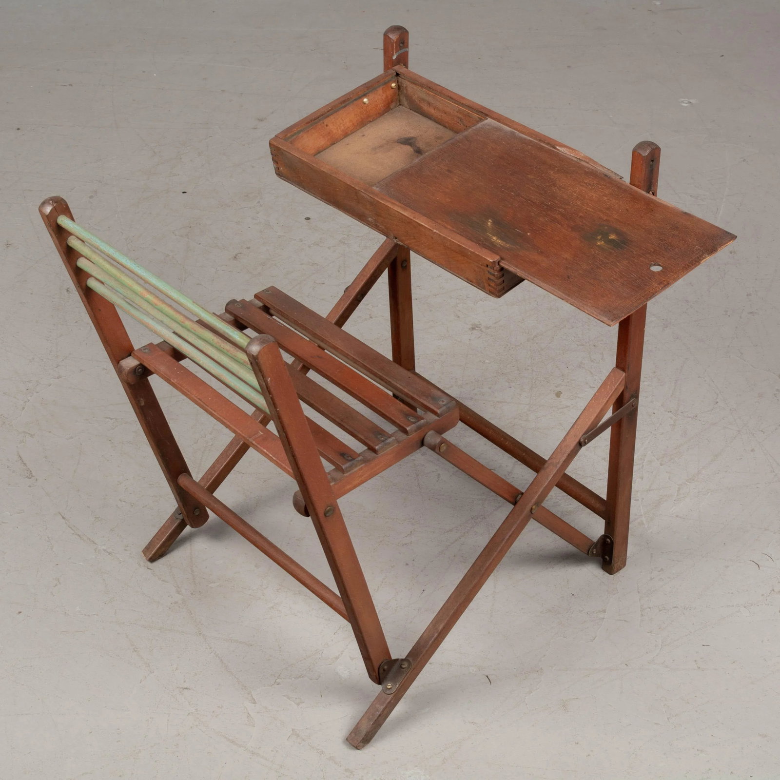 French Folding Child's Desk and Chair - 7