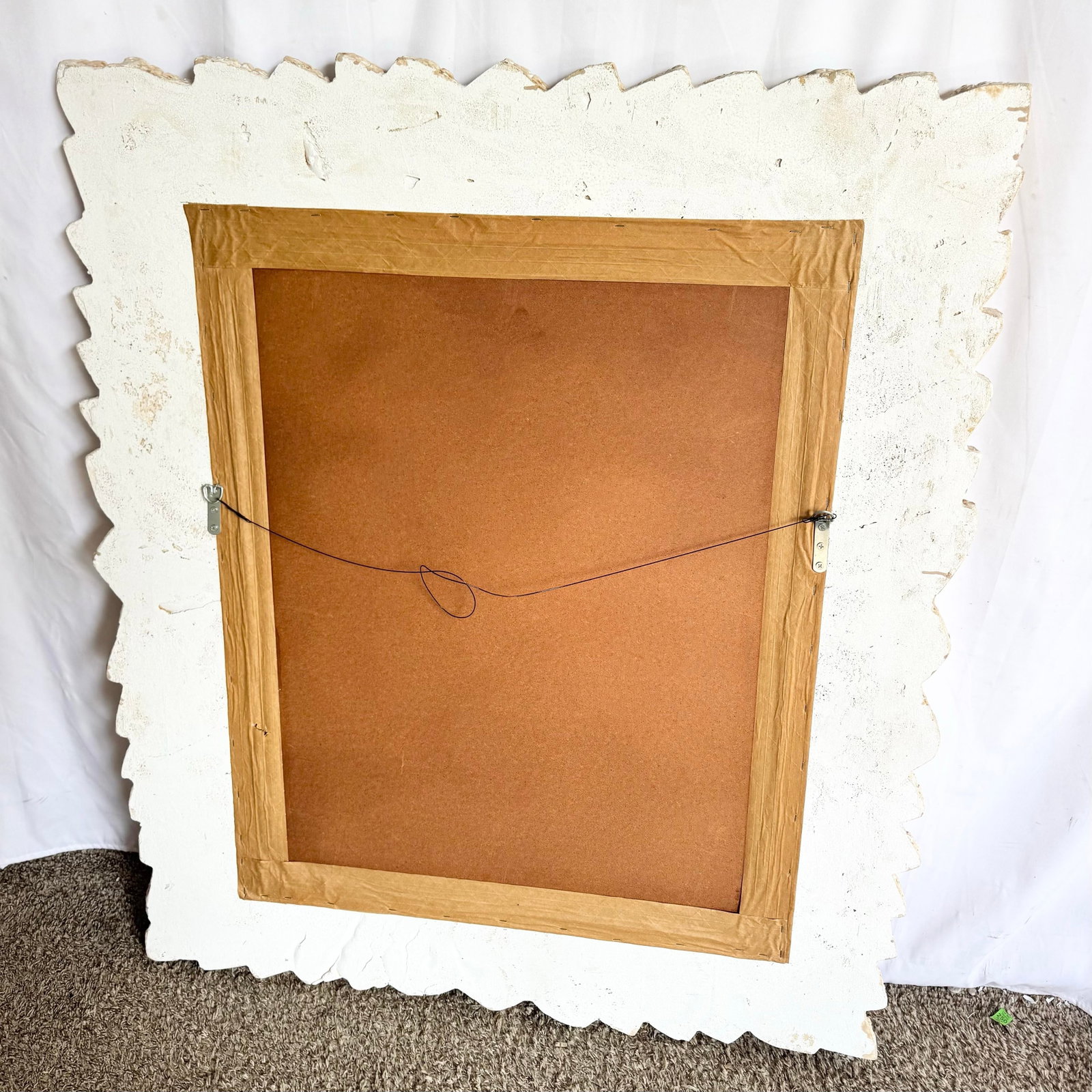 Vintage Boho Chic Faux Bamboo and Banana Leaf Wall Mirror - 2