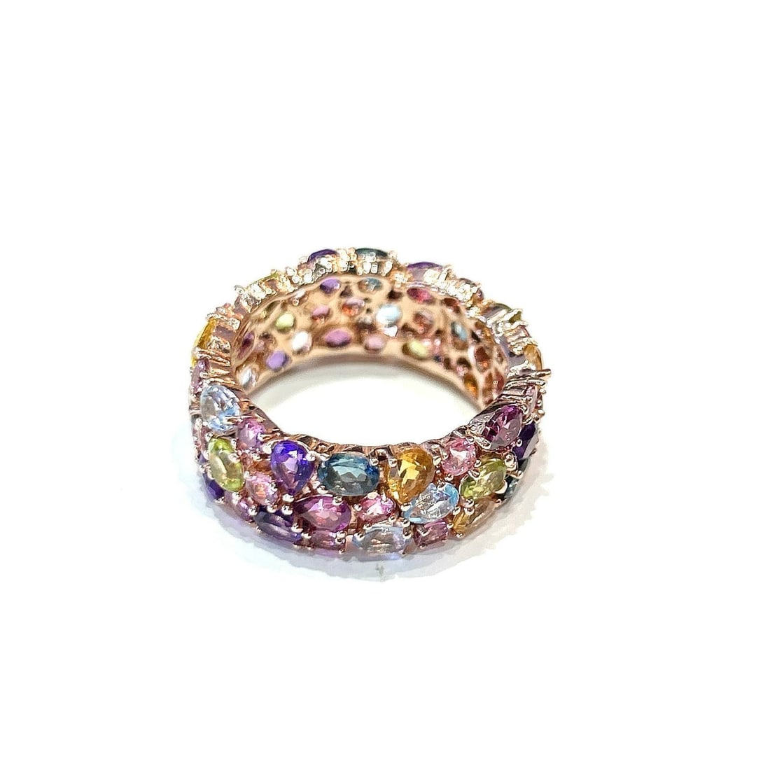 Bochic "Capri" Multi Color Tourmalines & Amethyst Ring Set In 18K Gold & Silver - 3