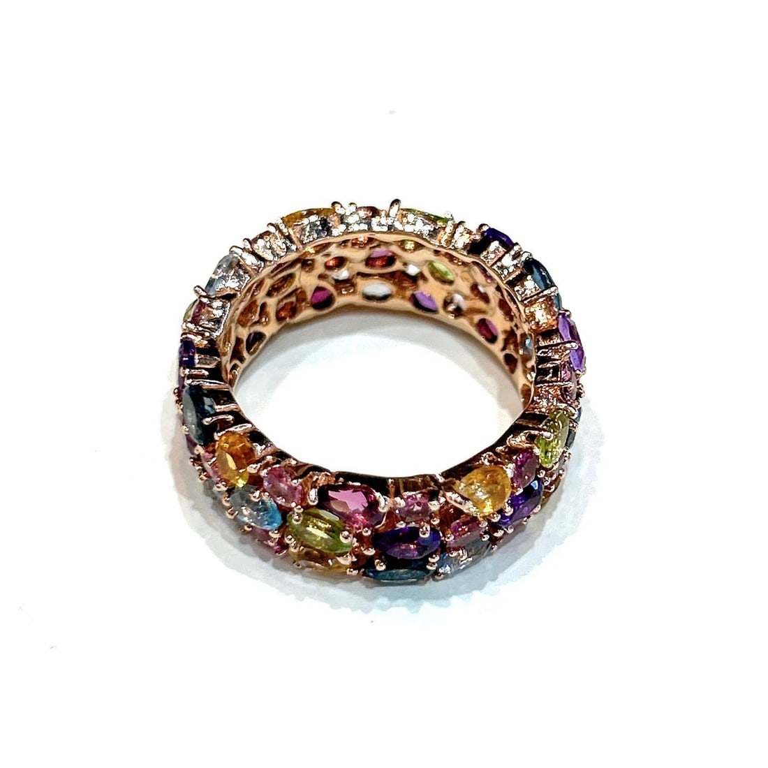 Bochic "Capri" Multi Color Tourmalines & Amethyst Ring Set In 18K Gold & Silver - 6
