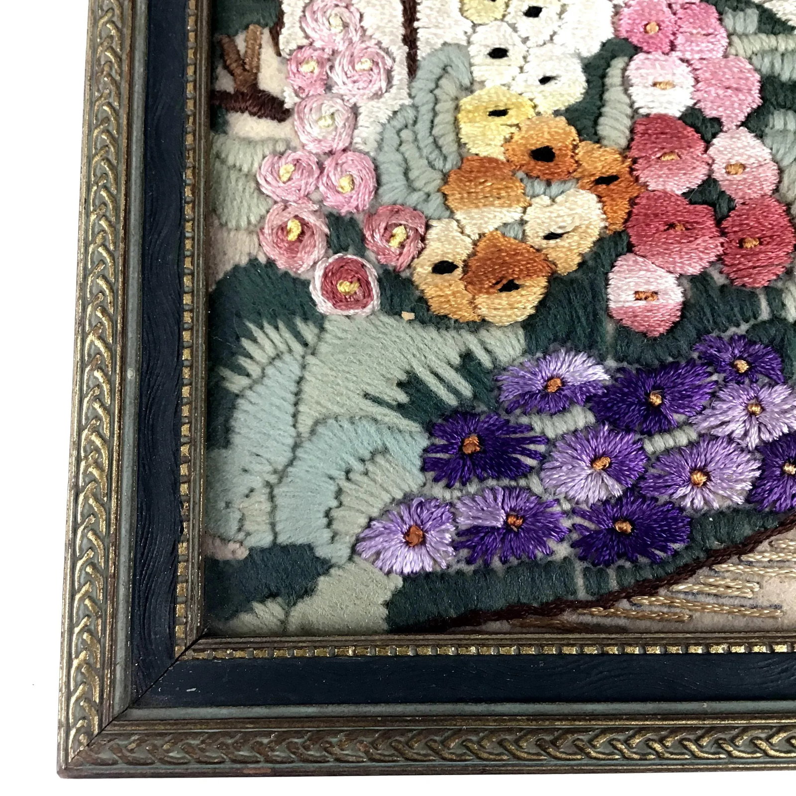 Antique Framed Hand Crocheted Textile Work of Art - 2