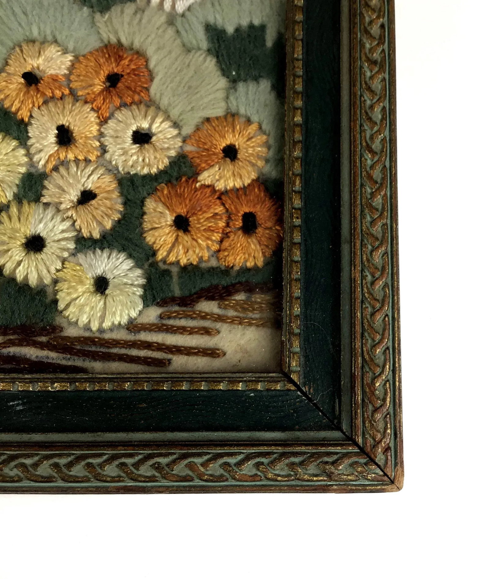 Antique Framed Hand Crocheted Textile Work of Art - 5