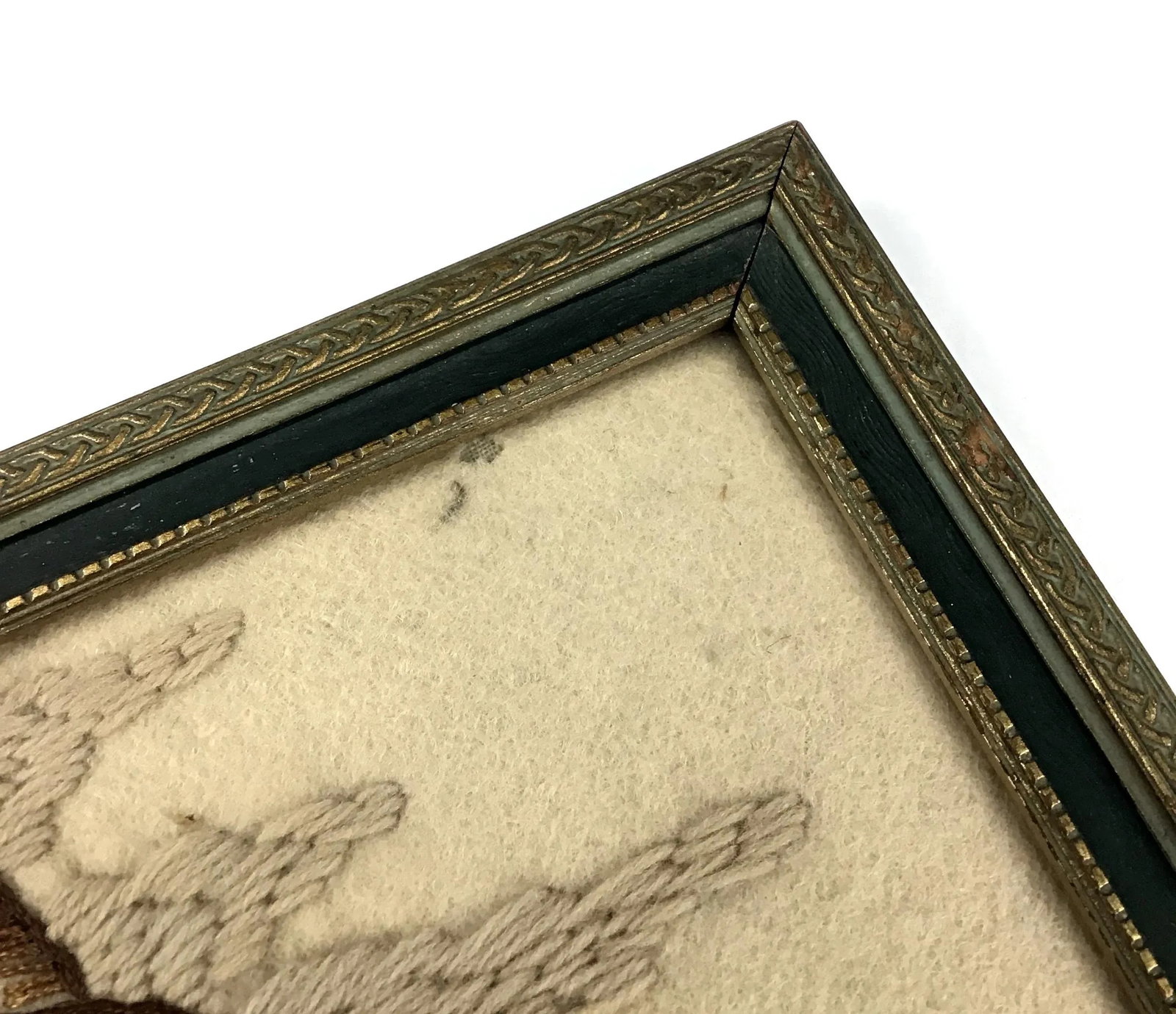 Antique Framed Hand Crocheted Textile Work of Art - 8