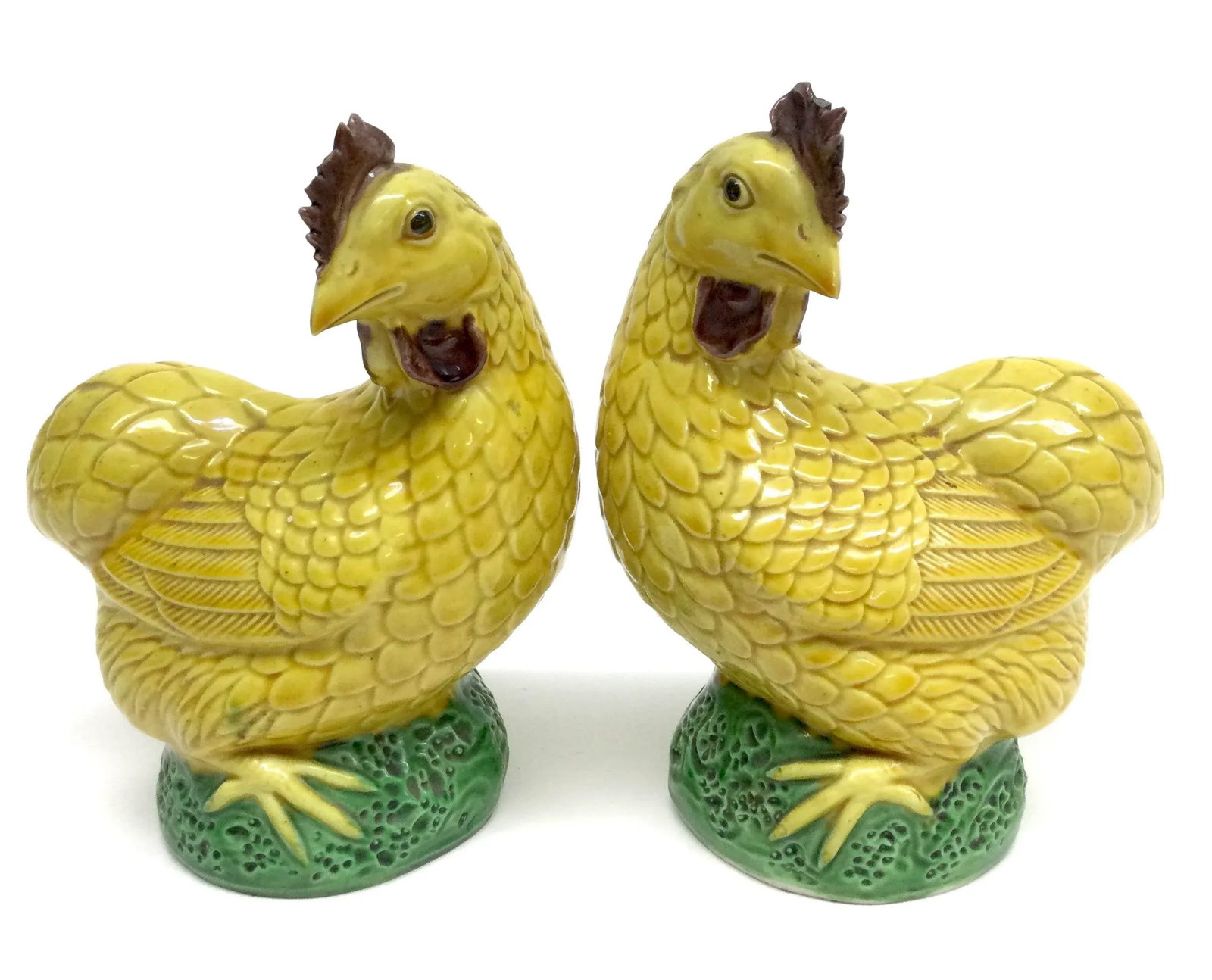 Antique Chinese Porcelain Chicken Figures - a Pair - 11