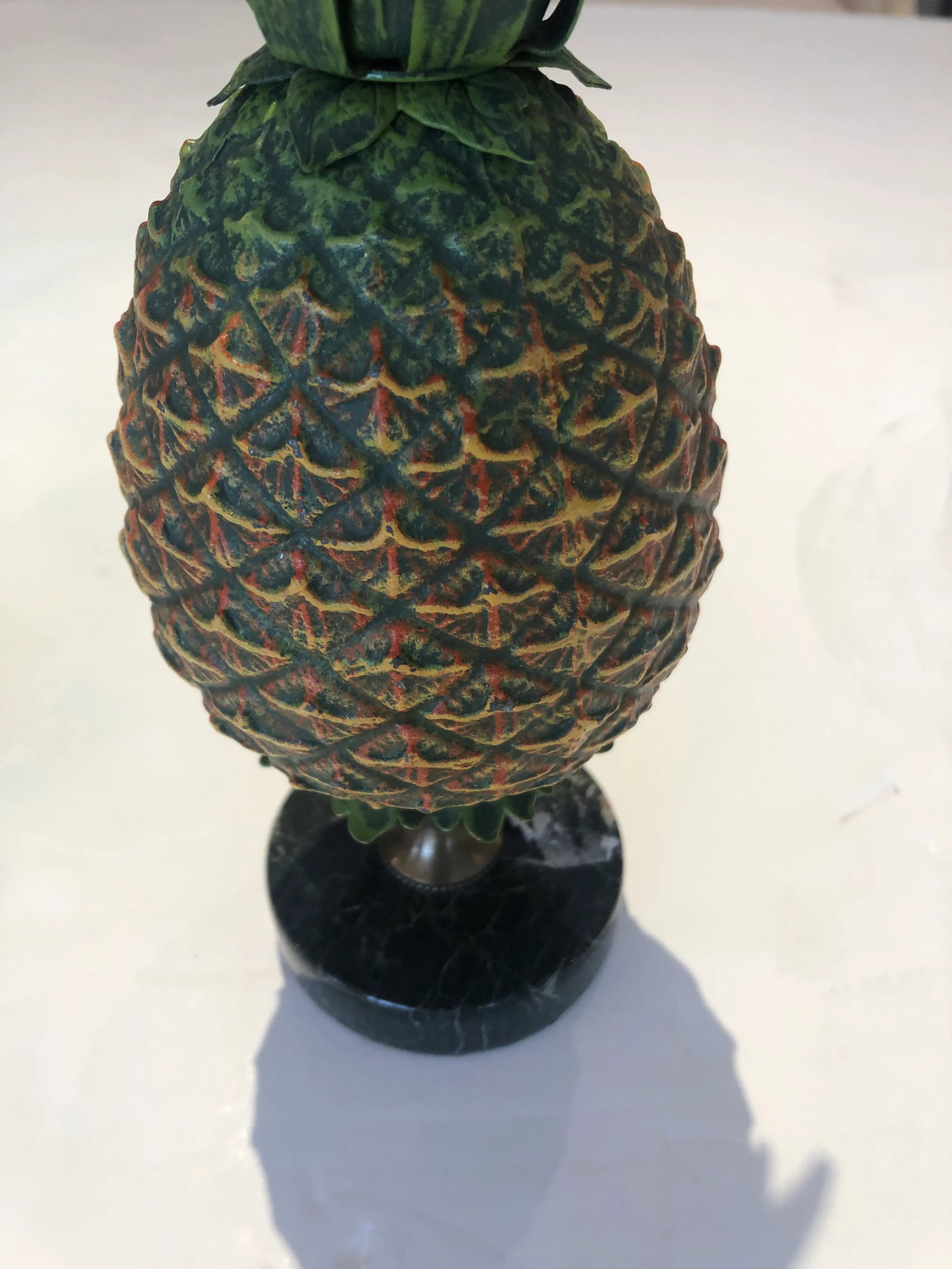 Tole and Brass Pineapple Candlesticks - a Pair - 4
